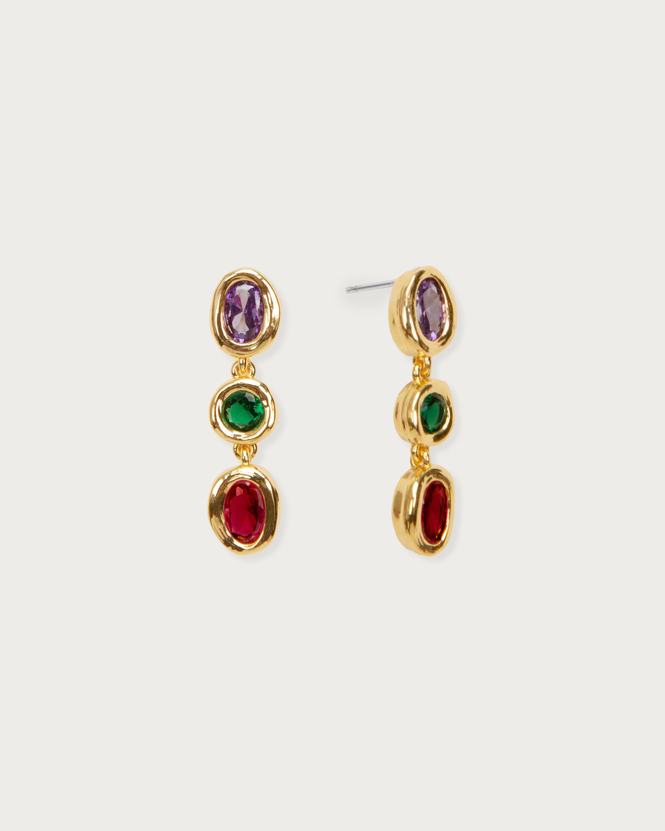Iridescent Drop Earrings for Women - Elegant Crystal Dangle Earrings for Party, Wedding & Evening Wear - Hypoallergenic Fashion Jewelry Gift