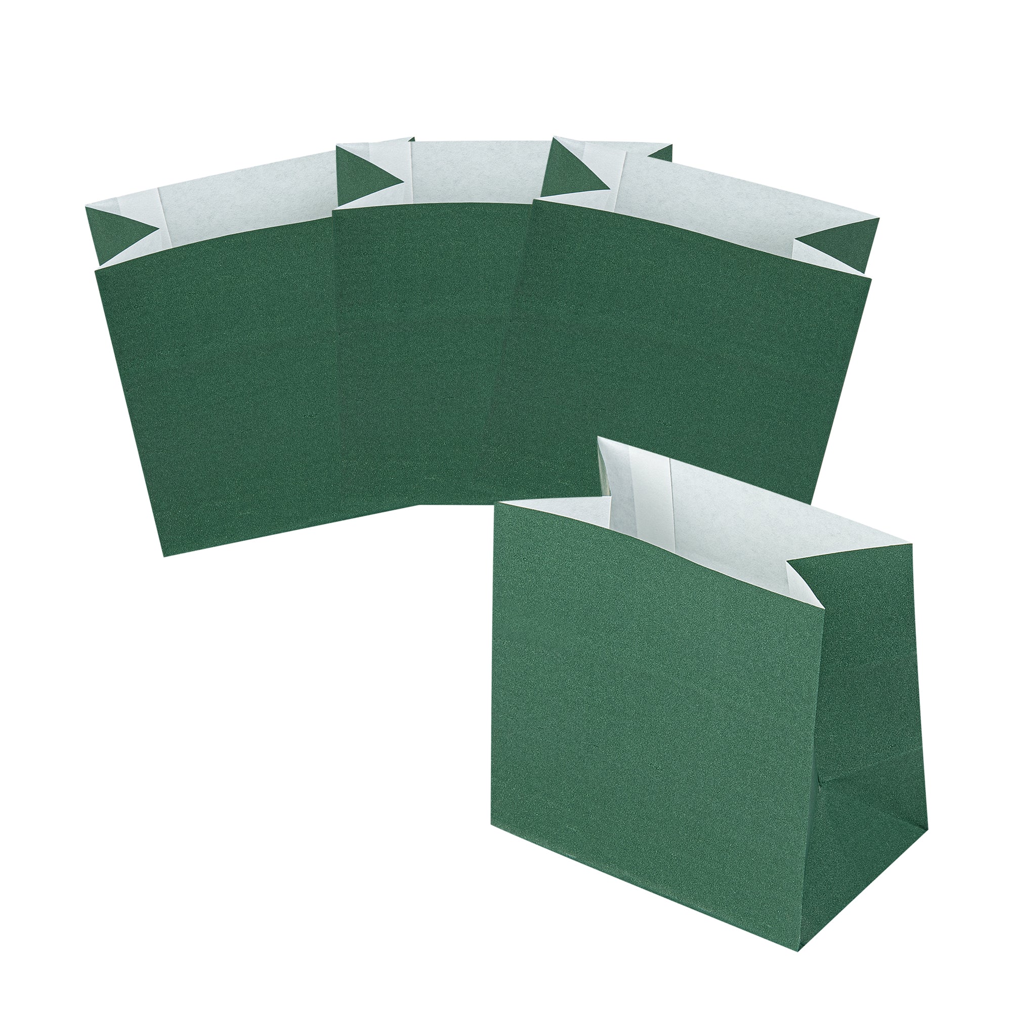 Eco-Friendly Forest Green Paper Snack Bags 3.75