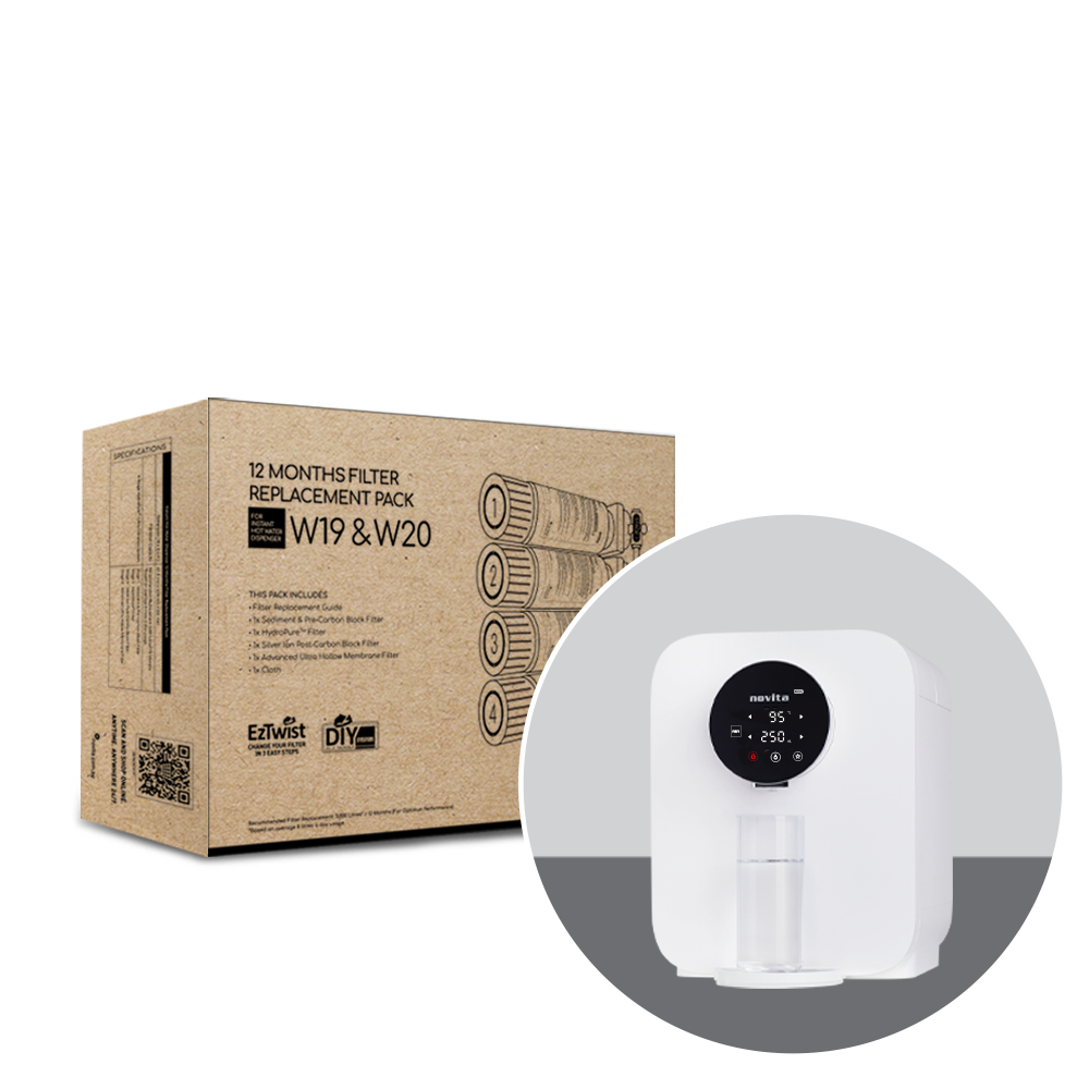 HydroPure™ W19 Water Filter Replacement Pack - Compatible with Refrigerators & Under Sink Filtration Systems - Improves Taste & Reduces Contaminants