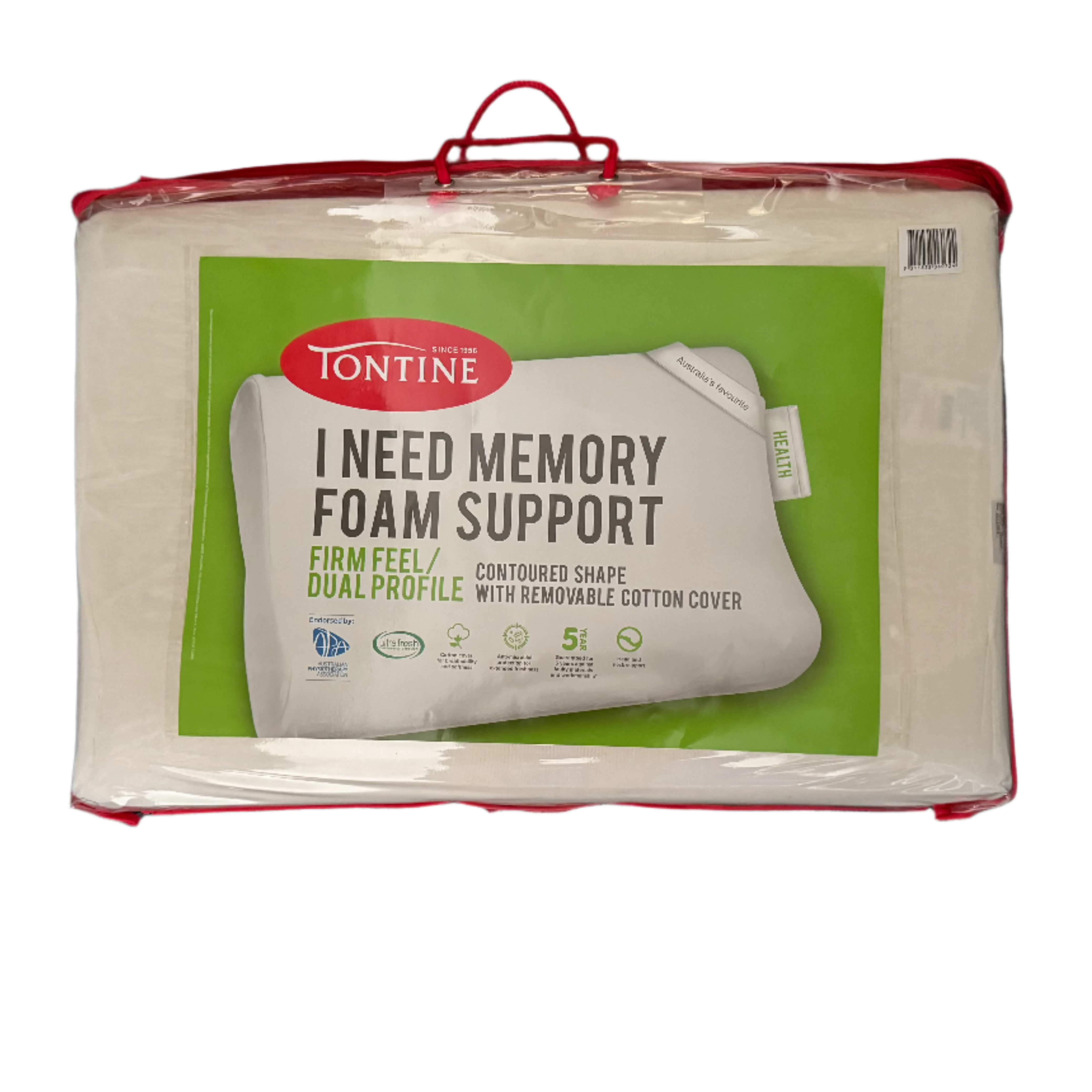 Tontine Memory Foam Support Pillow - Firm Feel & Dual Profile Contour for Neck Pain Relief - Perfect for Side & Back Sleepers, Travel & Home Use