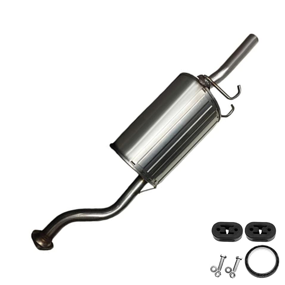 Stainless Steel Exhaust Muffler for Honda Civic 1999-2000 | Free Gasket & Bolts | Auto Replacement Part for Smooth Ride