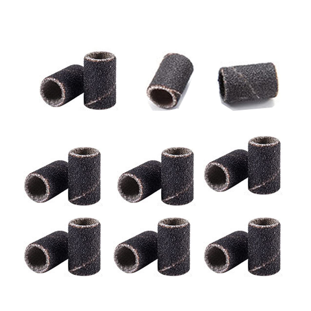 Coarse & Fine Grit Sanding Bands for Nail Drill - 180# 100Pcs (8MM Black) - Professional Nail File Set for Natural & Acrylic Nails - Perfect for Manicures, Pedicures & Nail Art