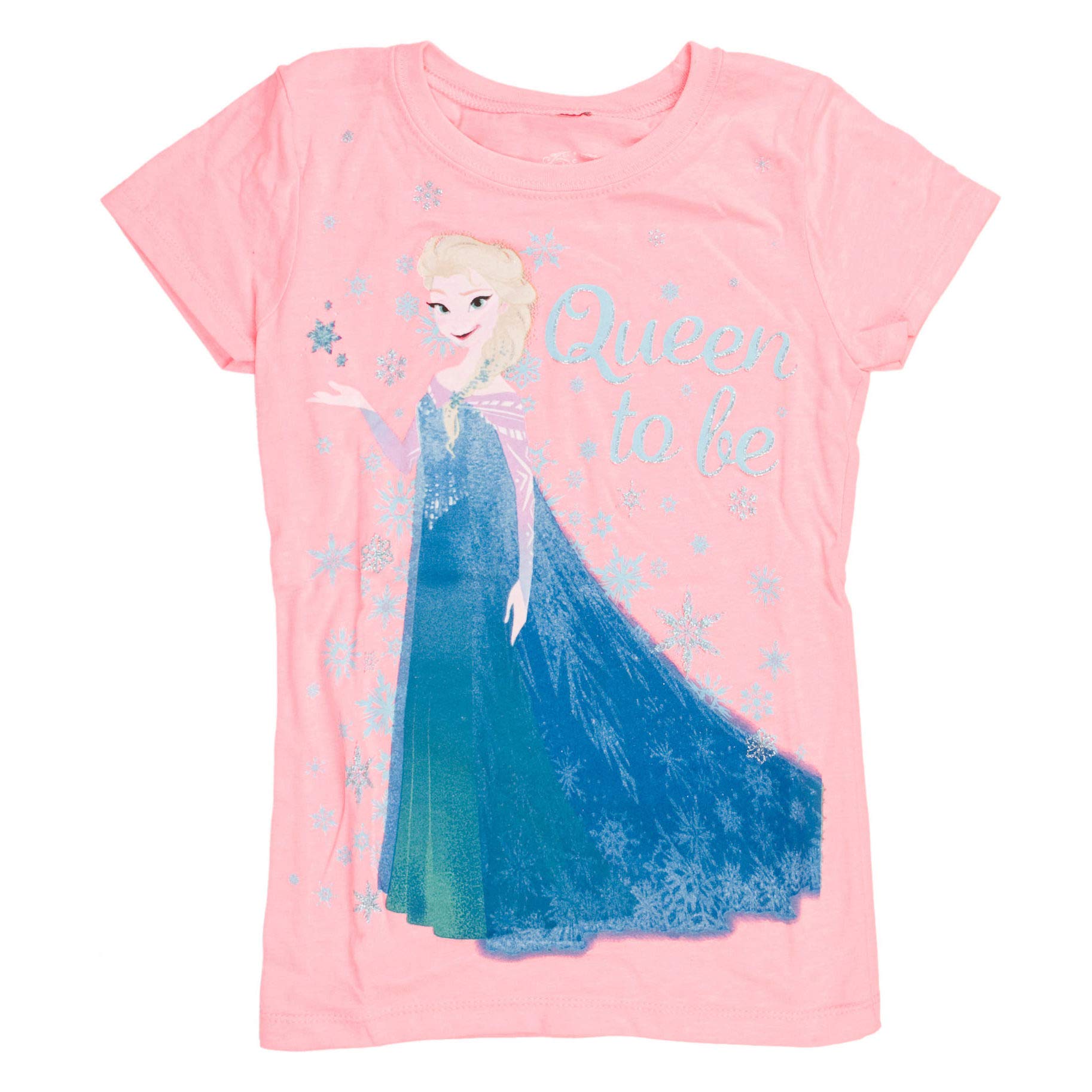 Disney Frozen Elsa Queen To Be Girls Pink T-Shirt | Official Disney Merchandise | Cute Cartoon Character Tee for Kids | Perfect for Birthday Parties, Halloween Costumes & Everyday Wear