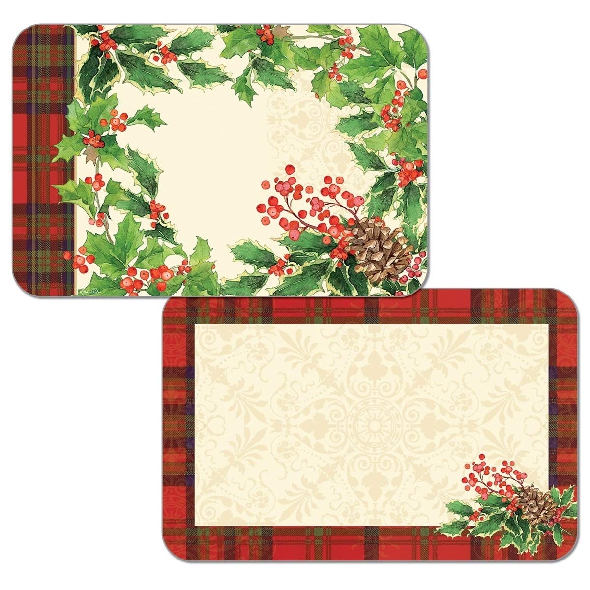 Reversible Wipe-Clean Plastic Placemats Set of 4 - Multi-Color Rectangle Table Mats for Kids & Adults - Perfect for Dining, Crafts, and Learning Activities at Home or School