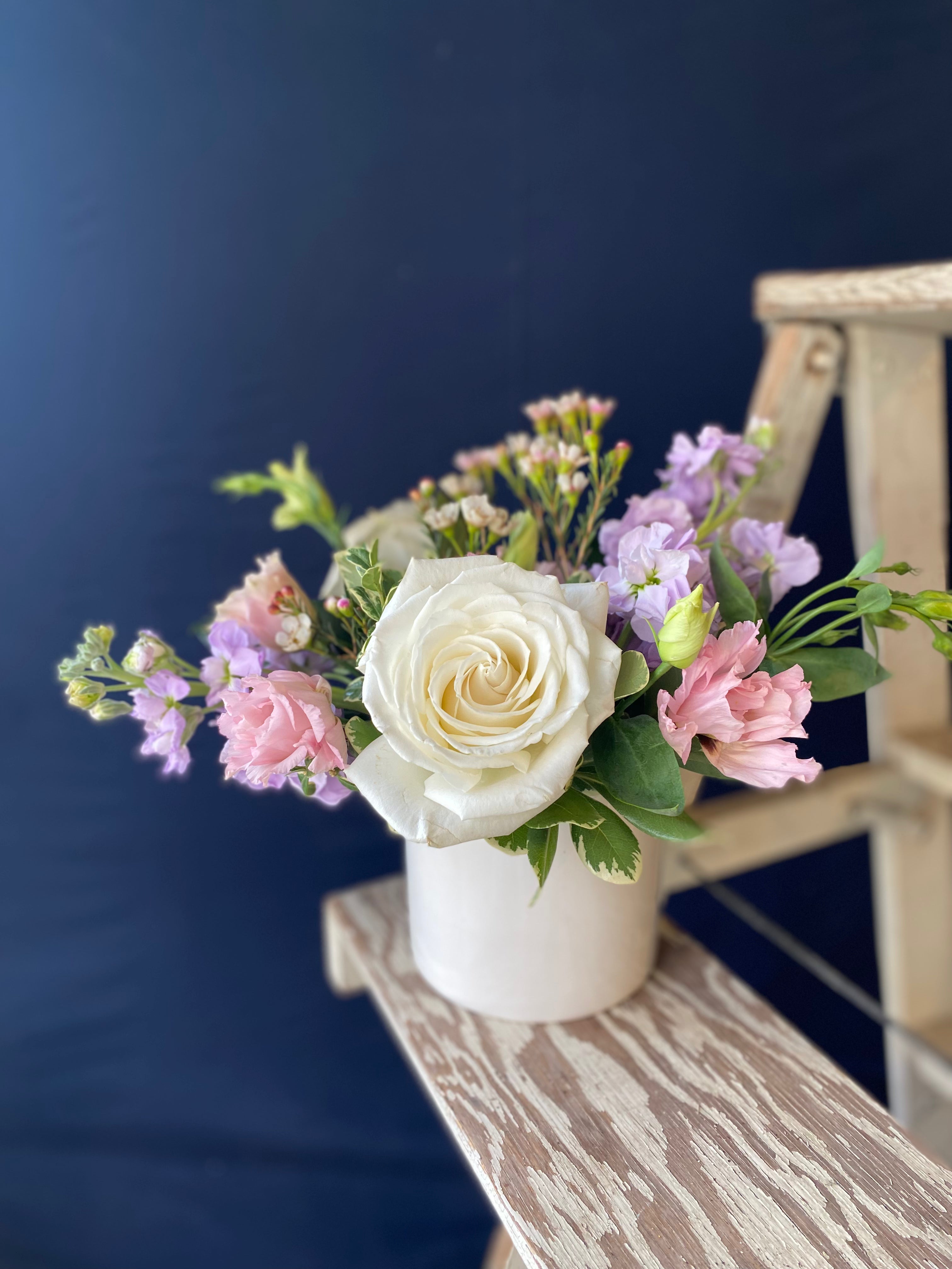 Soft Garden Vase Arrangement Medium - Elegant Floral Display for Home Decor, Wedding Centerpieces & Gift Ideas - $80
