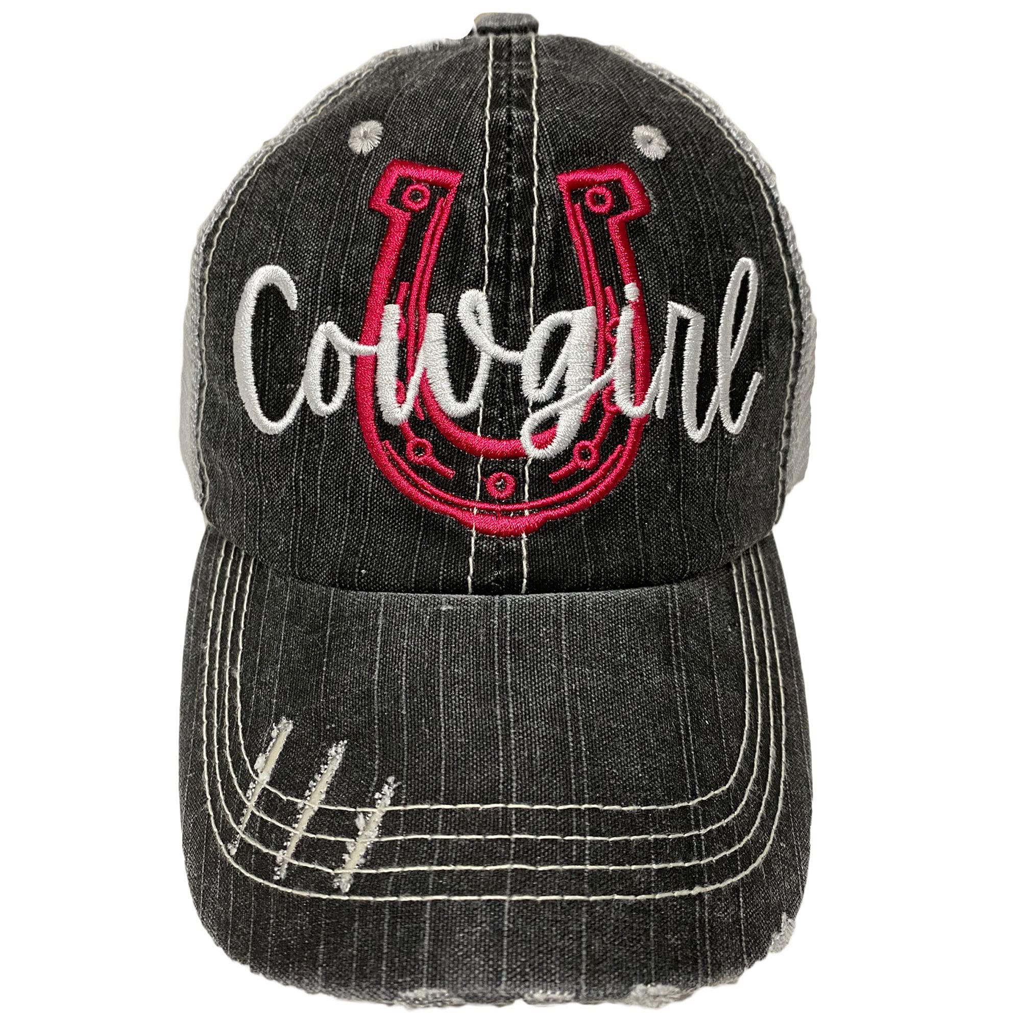 May & Gray Women's Distressed Cowgirl Baseball Cap - Vintage Western Style Hat for Country Music Festivals, Rodeo Events & Outdoor Adventures