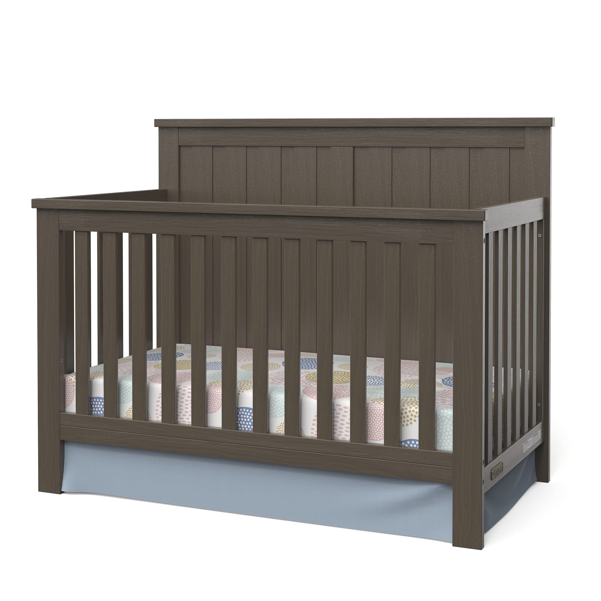 Child Craft Calder 4-in-1 Convertible Crib - Converts to Day Bed, Toddler Bed & Full Size Bed | 3 Adjustable Mattress Heights | Non-Toxic & Baby-Safe Finish (Brushed Truffle) | Perfect for Nursery, Bedroom & Growing Toddlers