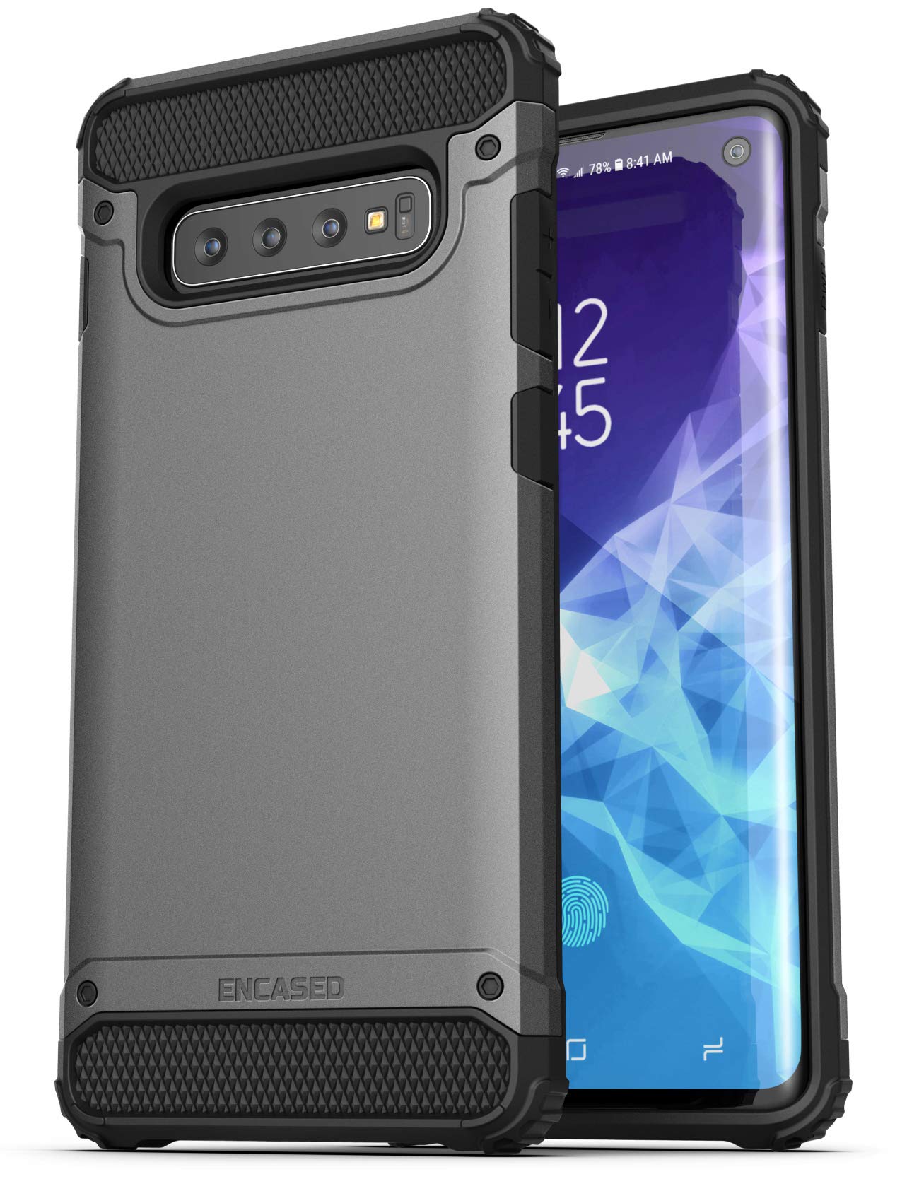 Rugged Scorpio Armor Case for Samsung Galaxy S10 - Heavy Duty Shockproof Phone Cover in Gunmetal Grey | Perfect for Outdoor Activities, Work & Extreme Protection