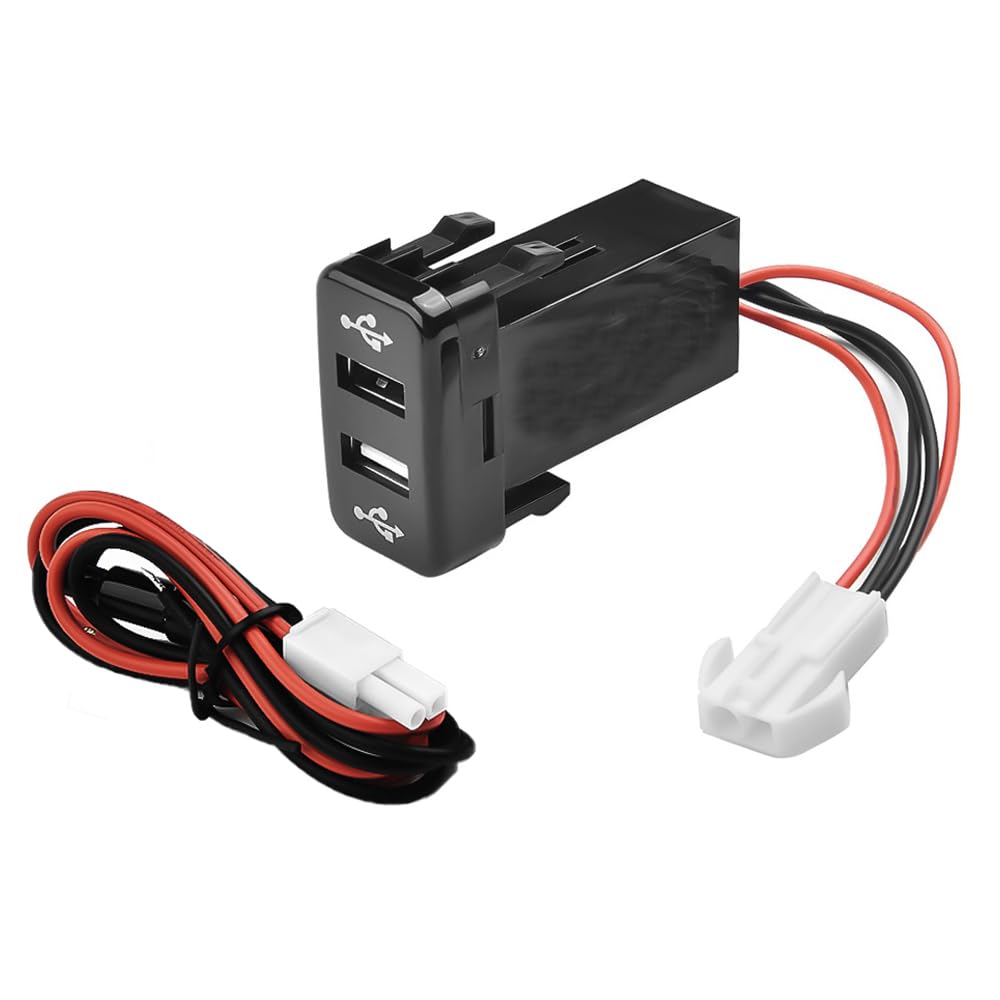 BOOMBOOST 2.1A Dual USB Car Charger - Fast Charging Waterproof Power Adapter for TOYOTA VIGO - Perfect for Road Trips & Daily Commuting