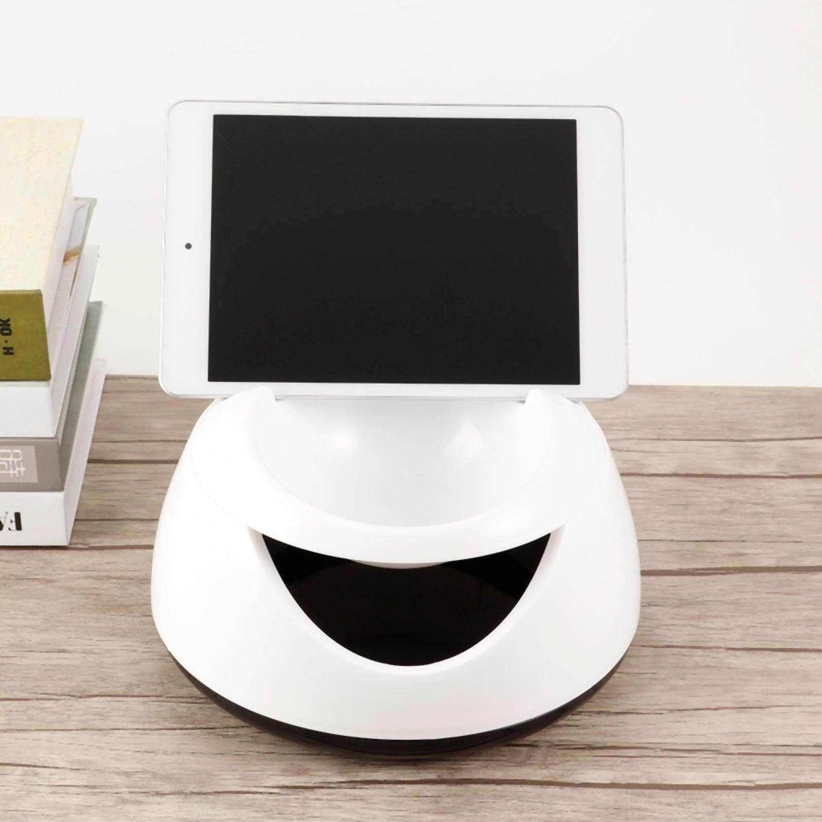 Durable Double-Layer Nut Bowl with Phone Holder - Unbreakable Lightweight Pistachio & Snack Serving Bowl for Fruits, Nuts, Chips - Perfect for Parties, Movie Nights & Family Gatherings (White)