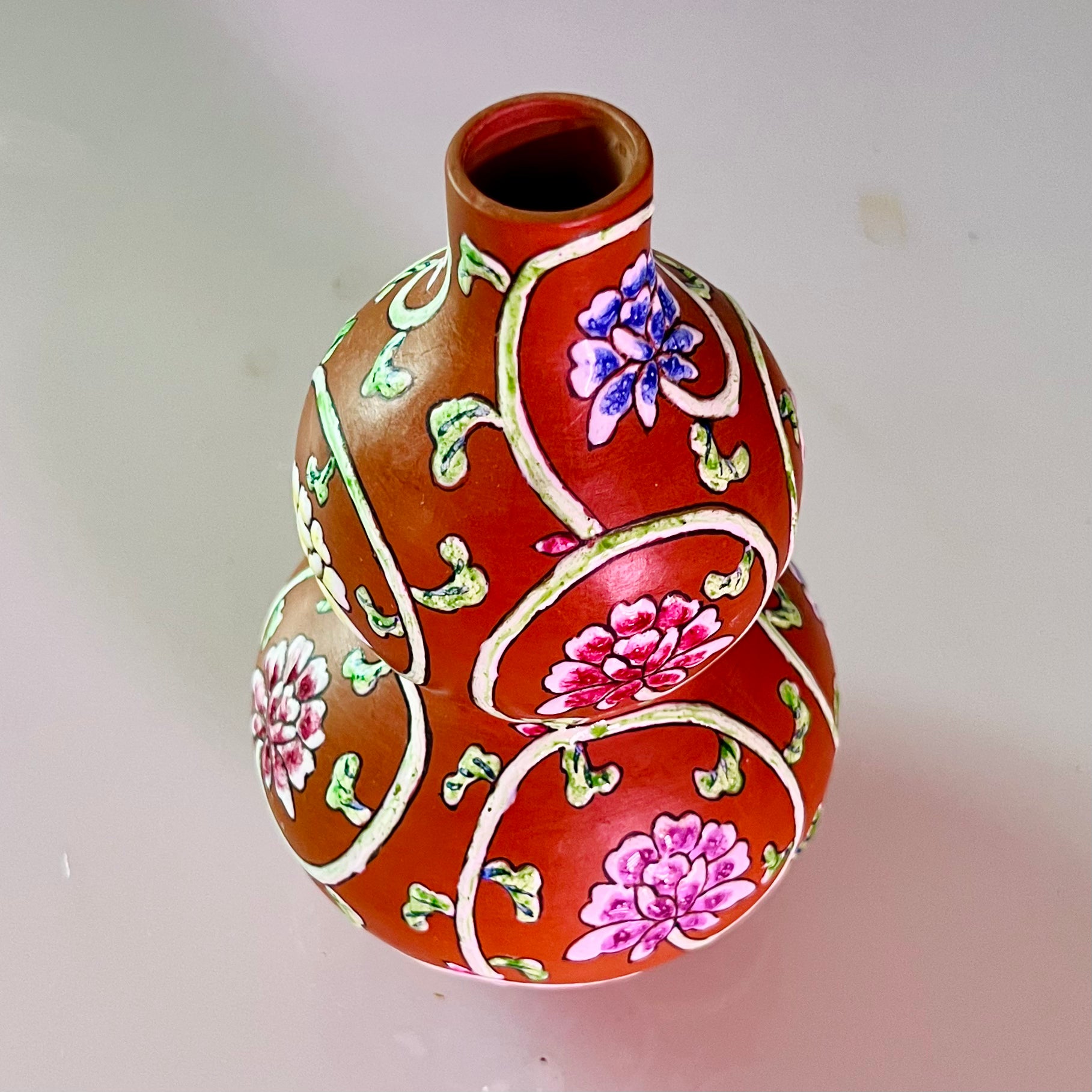 Peony Gourd Vase - Handcrafted Ceramic Home Decor for Floral Arrangements | Perfect for Wedding Centerpieces, Table Decor & Boho Chic Interiors