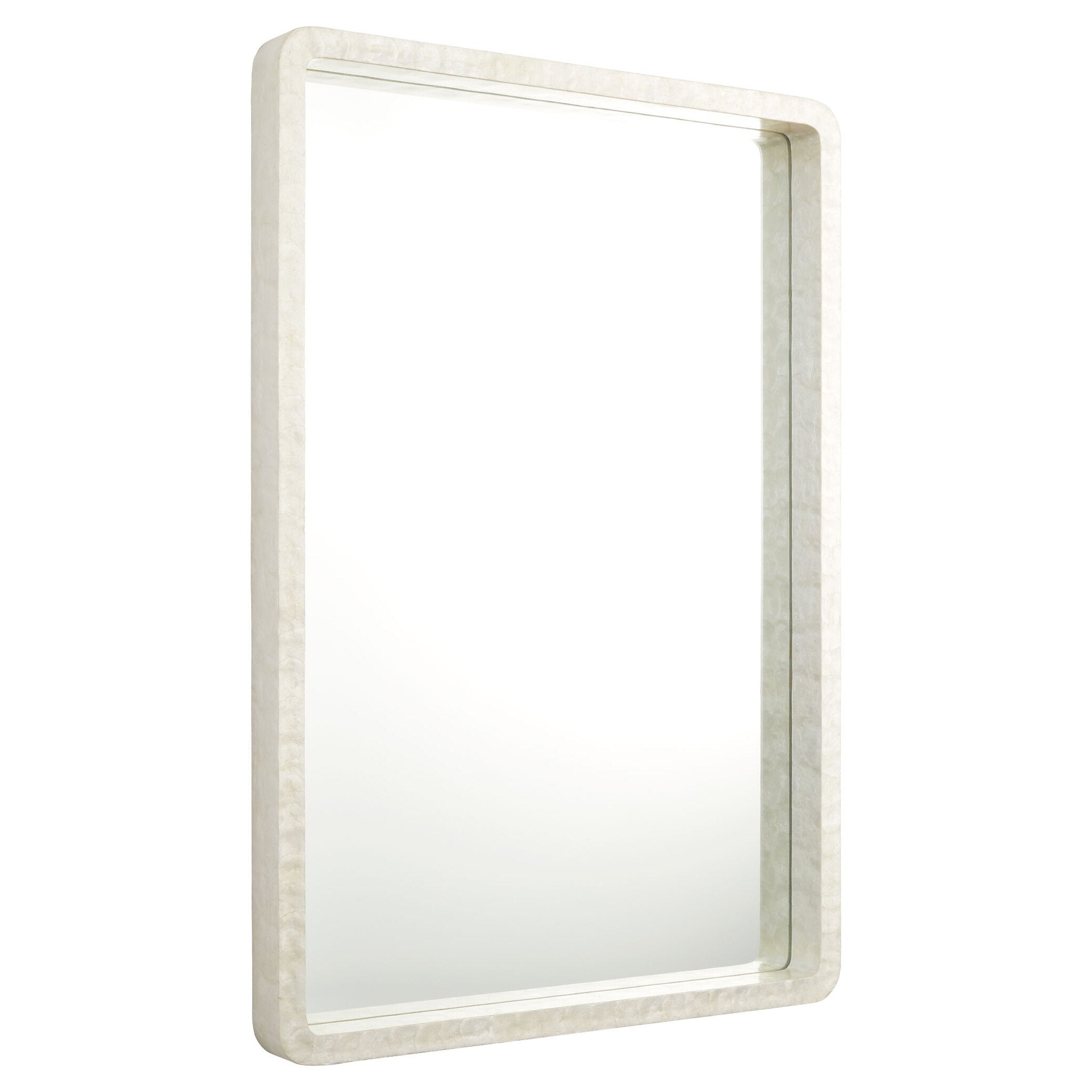 Cyan Design 11691 Triton Rectangle Wall Mirror - White - Modern Decorative Mirror for Living Room, Bedroom & Bathroom