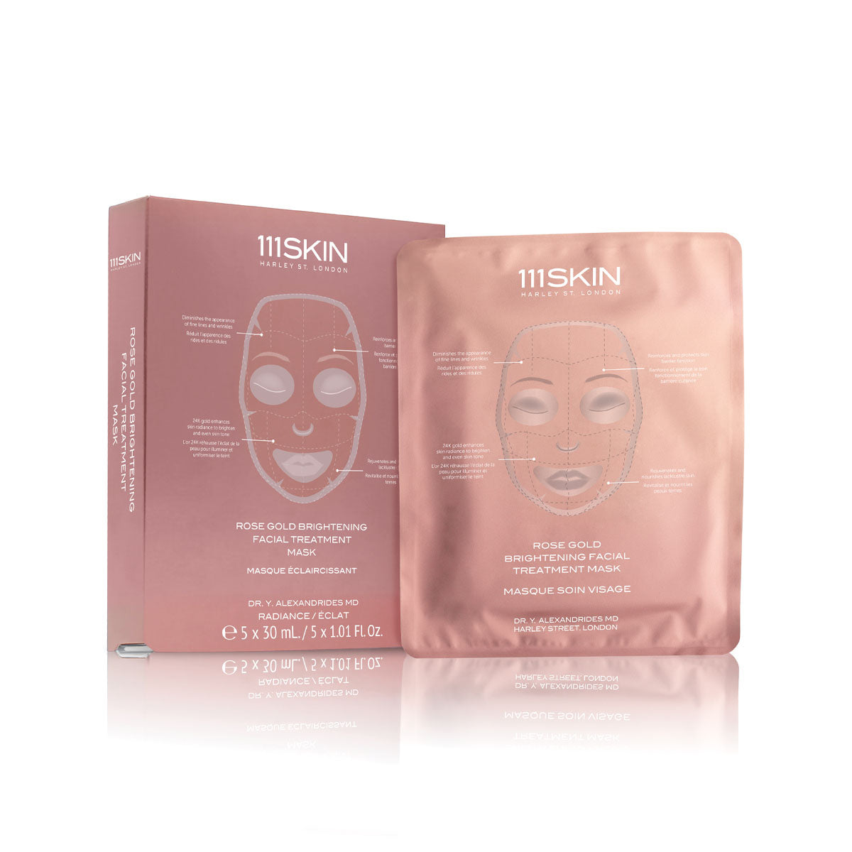 111SKIN Rose Gold Brightening Facial Treatment Mask - Hydrating & Glow-Boosting Sheet Mask for Dull Skin, Dark Spots & Uneven Tone | Perfect for Spa Night, Self-Care Routine & Pre-Event Skin Prep