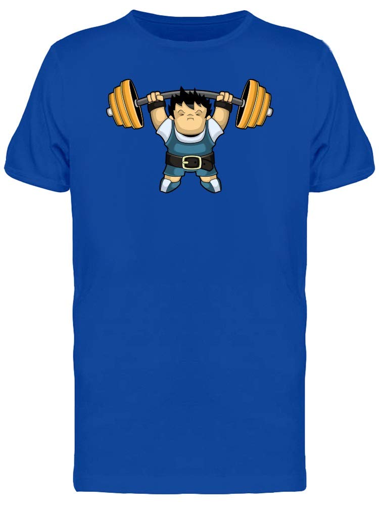 Cool Weightlifter Man Cartoon Graphic T-Shirt for Men - Funny Gym Workout Tee - Perfect for Bodybuilding, Fitness Training & Casual Wear