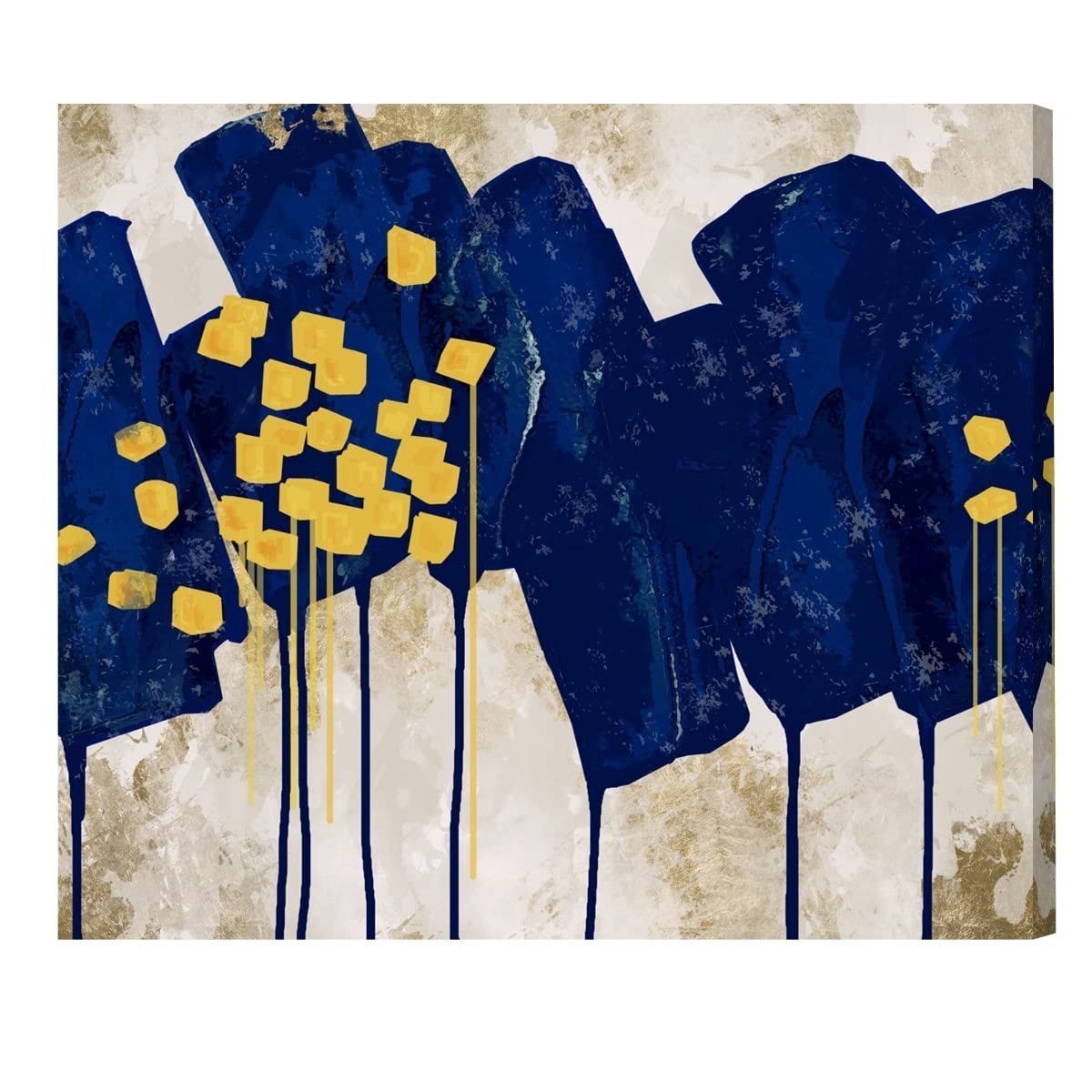 Oliver Gal 'Sapphire Movement' Abstract Blue and Yellow Wall Art Canvas Print - 30x36 Inches, Modern Home Decor for Living Room, Bedroom & Office