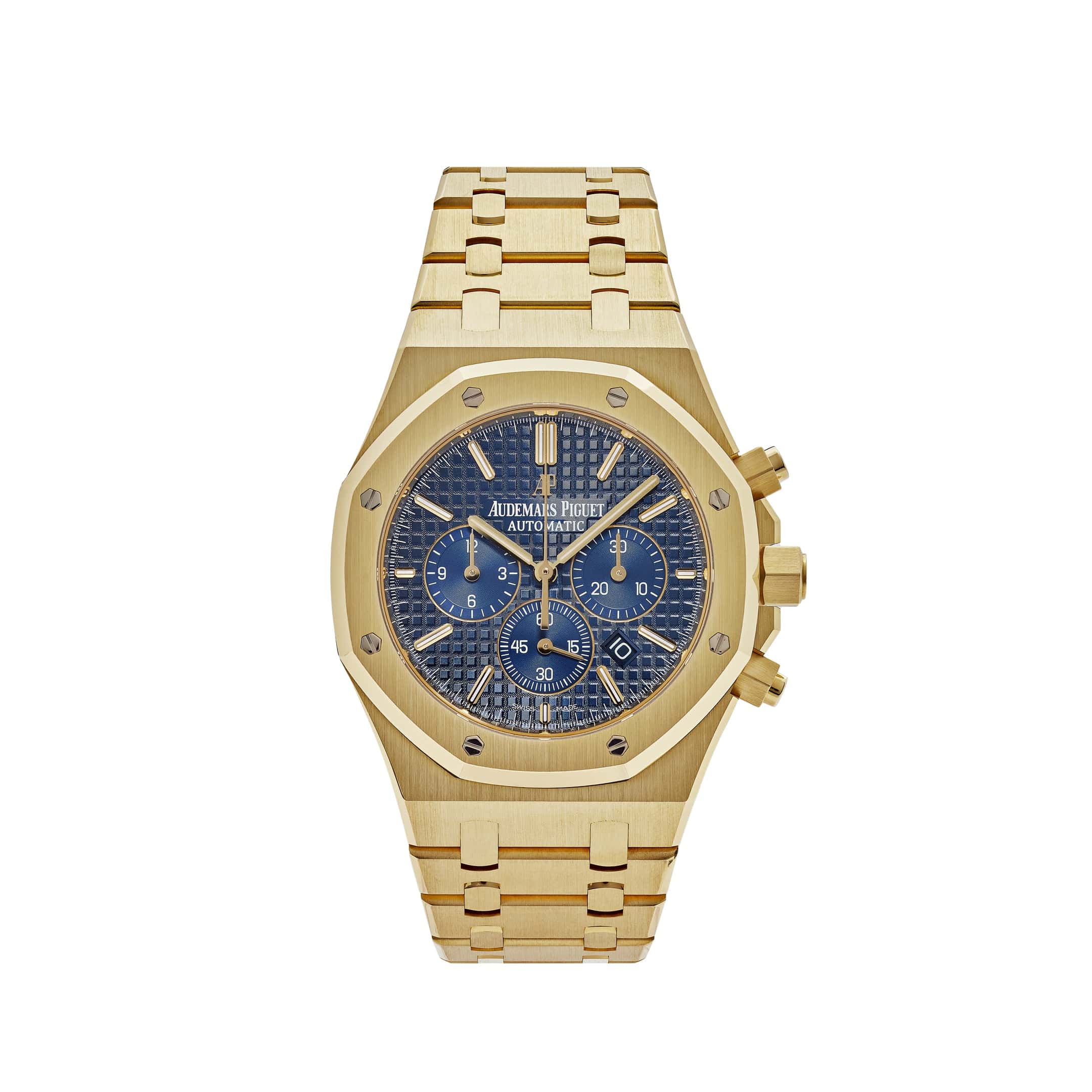Audemars Piguet Royal Oak 26320BA Chronograph Men's Watch - 18K Yellow Gold Case, Blue Dial, Leather Strap - Luxury Swiss Timepiece for Business & Formal Occasions