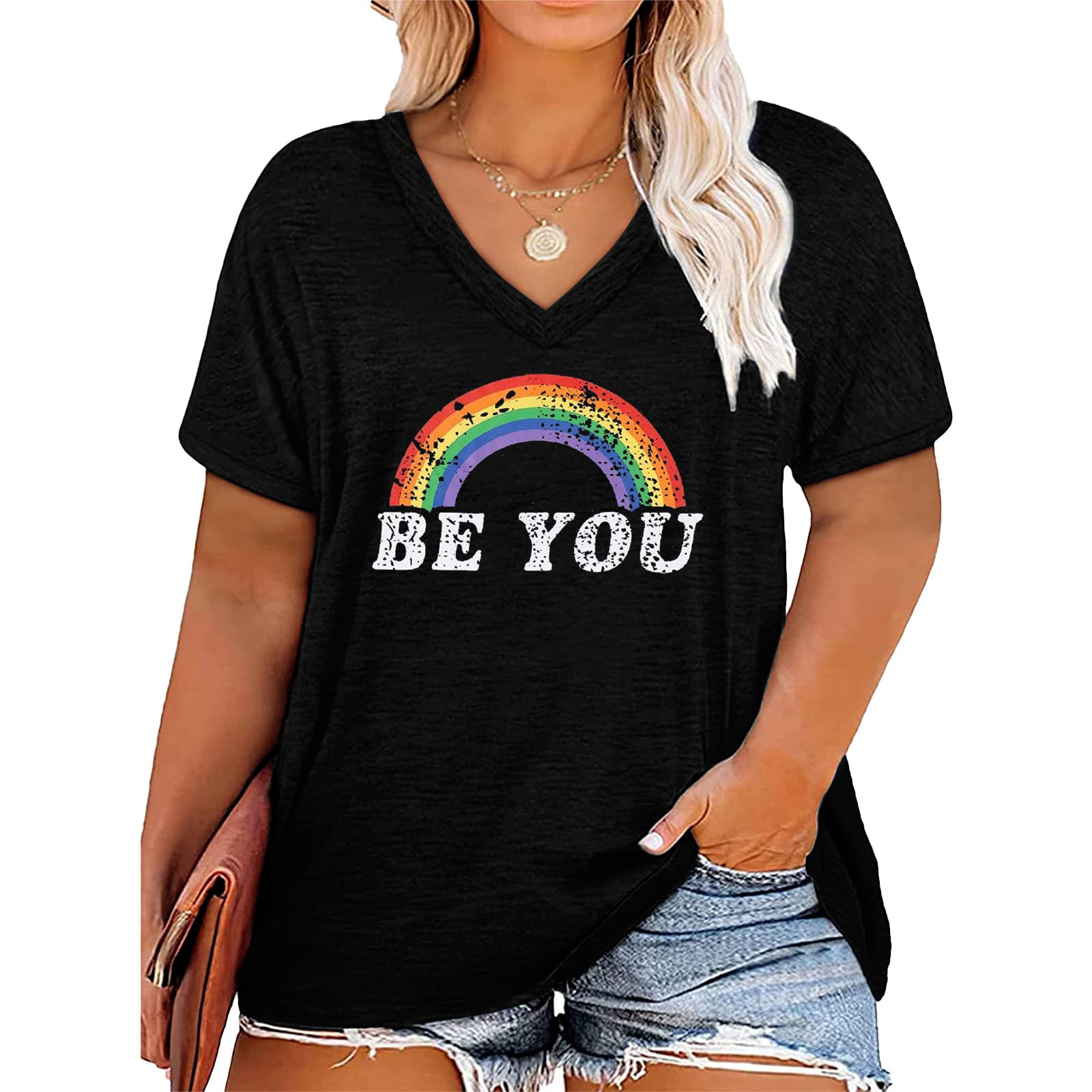 Plus Size Women's Graphic Tees - Cute, Funny & Inspirational Kindness T-Shirts for Casual Wear, Workouts & Everyday Outfits