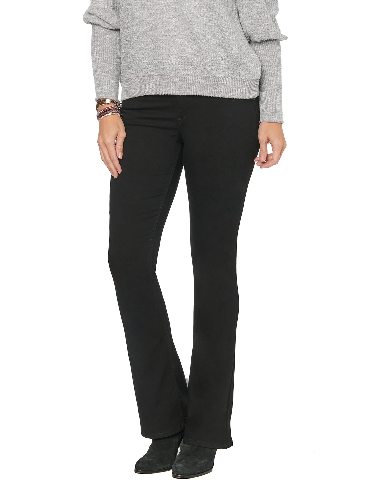 Democracy Women's Plus Size Ab Solution Itty Bitty Boot Cut Jeans - High Waisted Slimming Denim Pants for Curvy Figures | Perfect for Casual Wear, Office Outfits & Date Nights