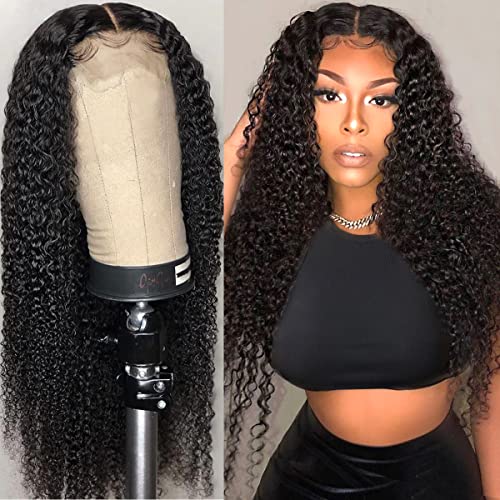 5x5 HD Lace Closure Curly Human Hair Wigs for Black Women - 180% Density Glueless Pre-Plucked Supernova Lace Front Wig (24 Inches) | Perfect for Daily Wear, Special Occasions & Protective Styling