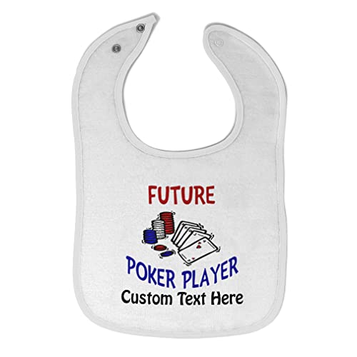 Custom Baby Bibs & Burp Cloths - Poker Player Style Cotton Feeding Accessories for Toddlers (Girl & Boy) - Personalized Text - Perfect for Mealtime, Playtime & Photo Shoots