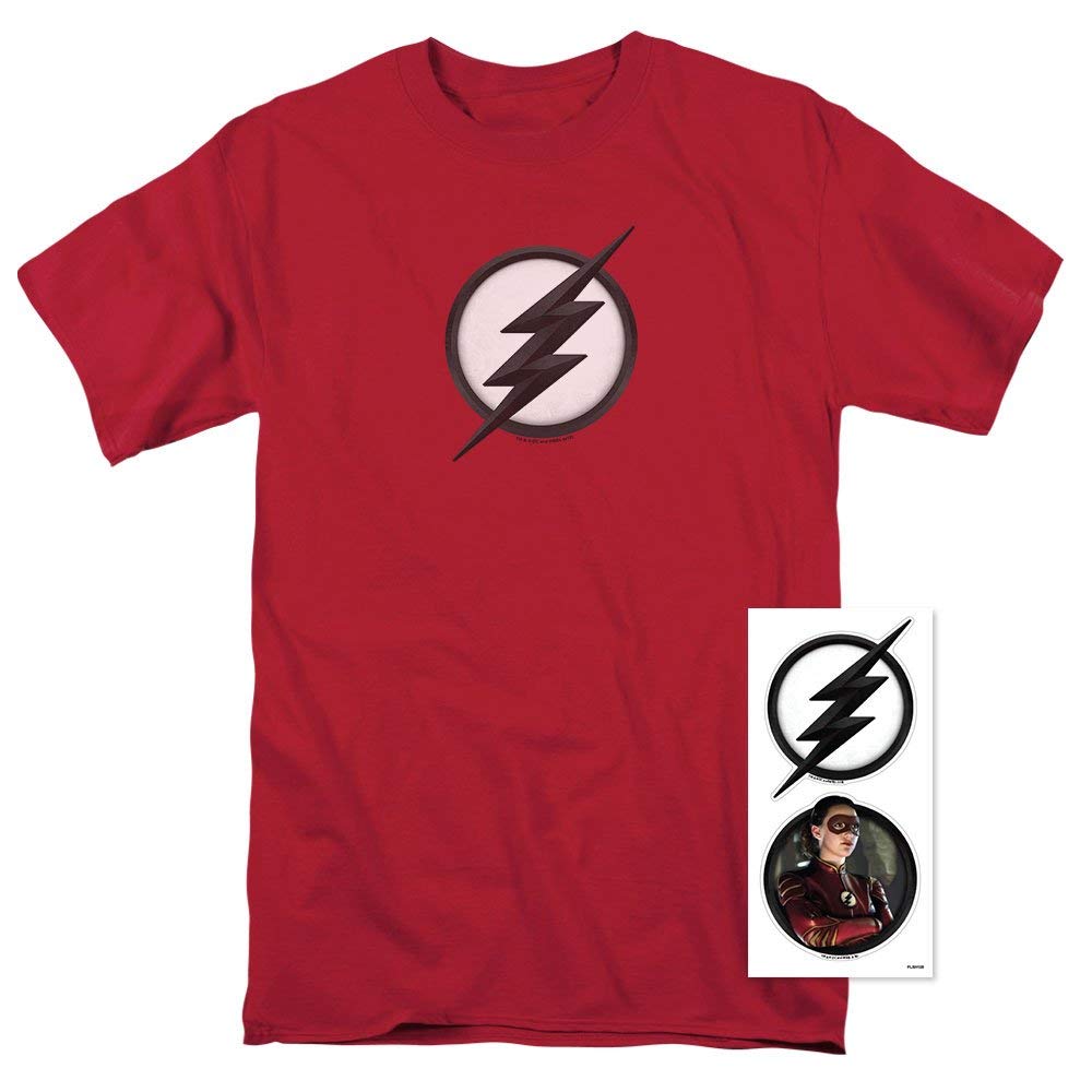 The Flash TV Series Jesse Quick Logo T-Shirt & Stickers Set - Official DC Comics Merchandise for Fans, Cosplay & Superhero Collectors - Perfect for Gifts, Comic Con & Superhero Theme Parties