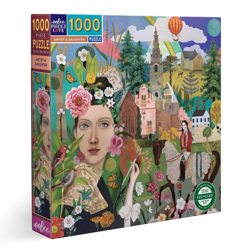 eeBoo 1000 Piece Jigsaw Puzzle - Artist & Daughter - Premium Quality Puzzle for Adults & Families - Perfect for Relaxation, Home Decor & Family Game Night