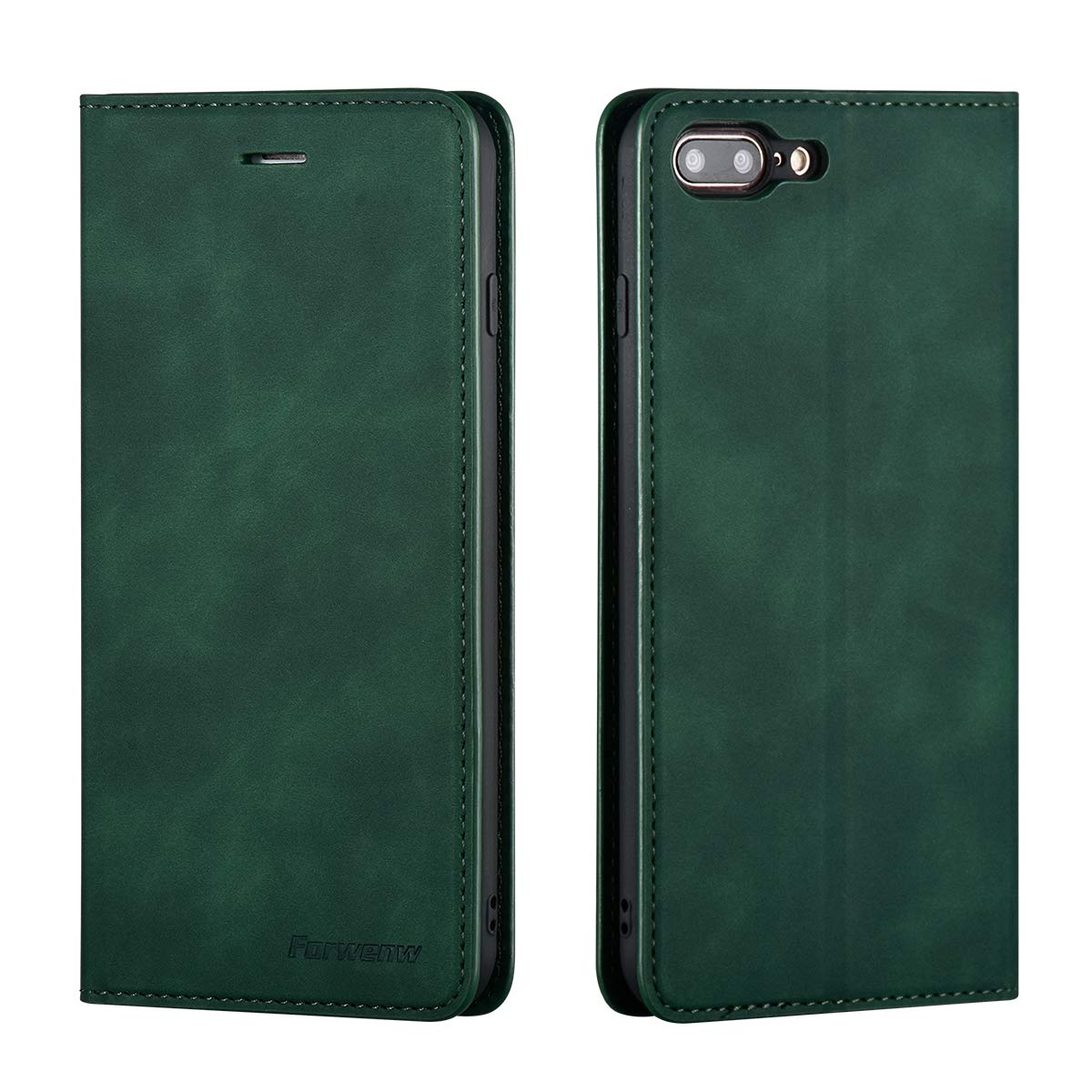 Premium PU Leather Flip Folio Case for iPhone SE (5G) 2022/iPhone 7/iPhone 8/iPhone SE 2020 - Protective TPU Bumper with Kickstand, Card Slot & Hidden Magnetic Closure - Green - Perfect for Work, Travel & Daily Use