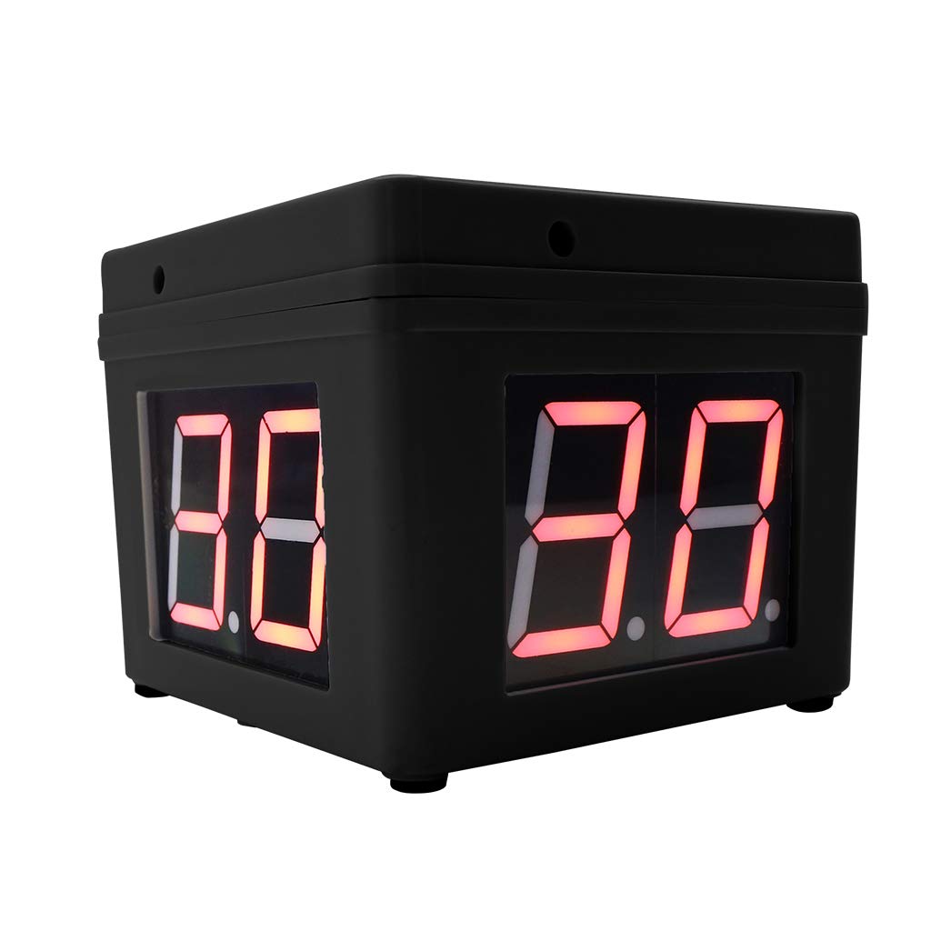 GANXIN Poker Shot Clock - 20/30 Sec & Custom Countdown Timer for Poker, Casino, Chess Tournaments - 4-Sided Cube Timer (Black) - Perfect for Texas Hold'em, Blackjack, and Board Game Competitions
