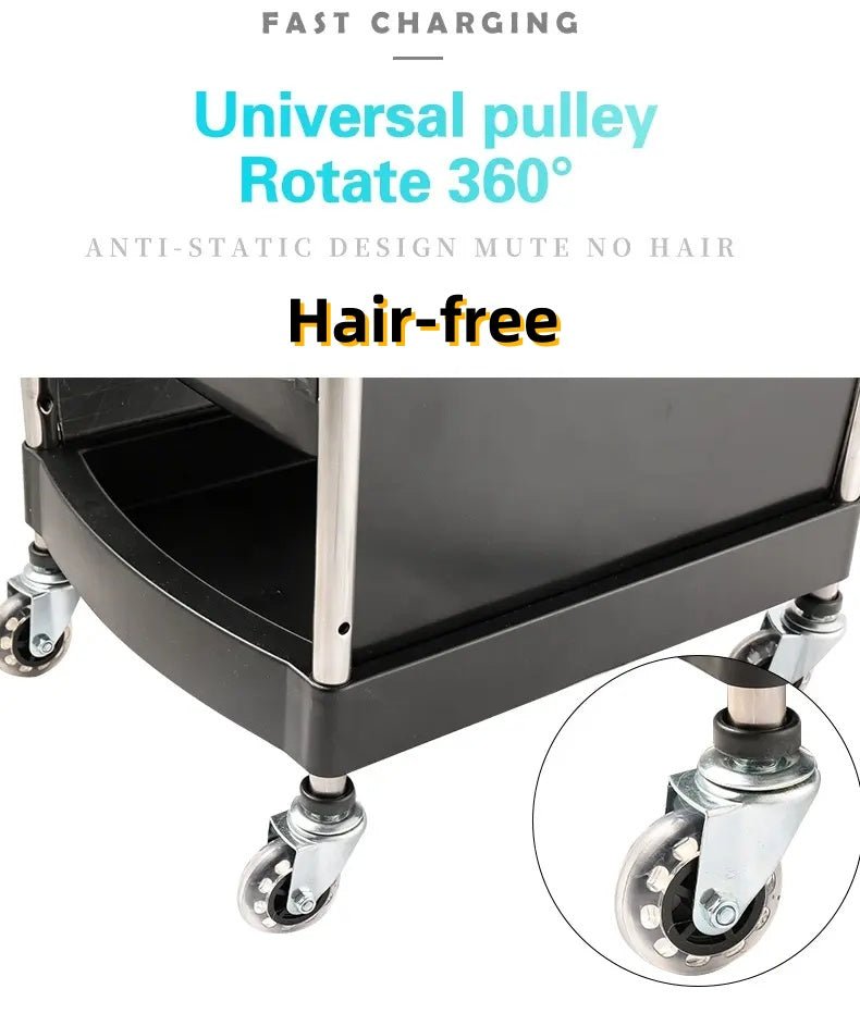 Greenlife Salon Trolley Cart - Aluminum Board with Silicone Hair-Free Wheels & ABS Trays, 4 Drawers (Model Star 461) - Perfect for Hair Salons, Barber Shops, and Mobile Stylists