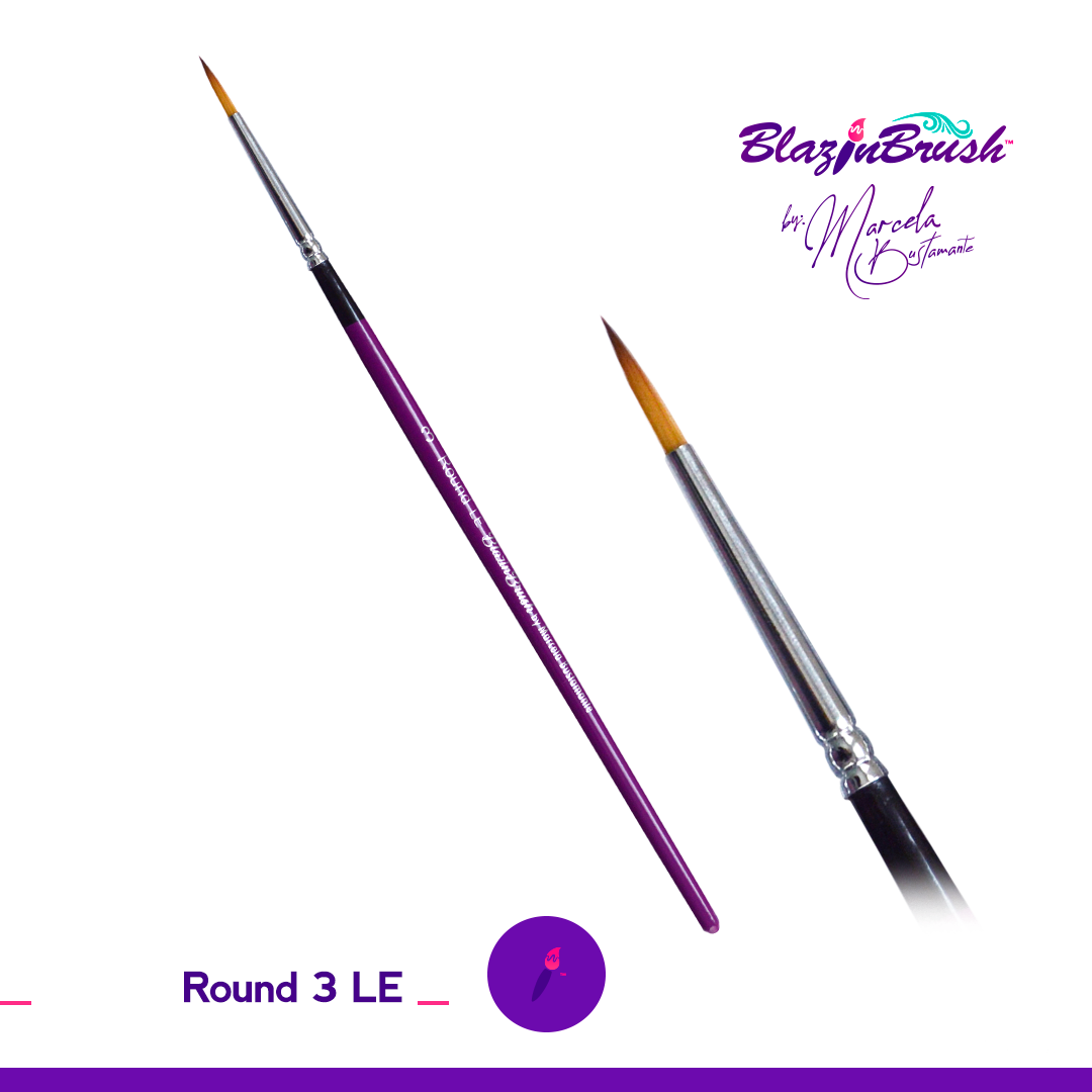Blazin Brush 3 Round LE Hair Brush for Smooth Detangling & Styling - Perfect for Daily Hair Care, Salon Use & Travel