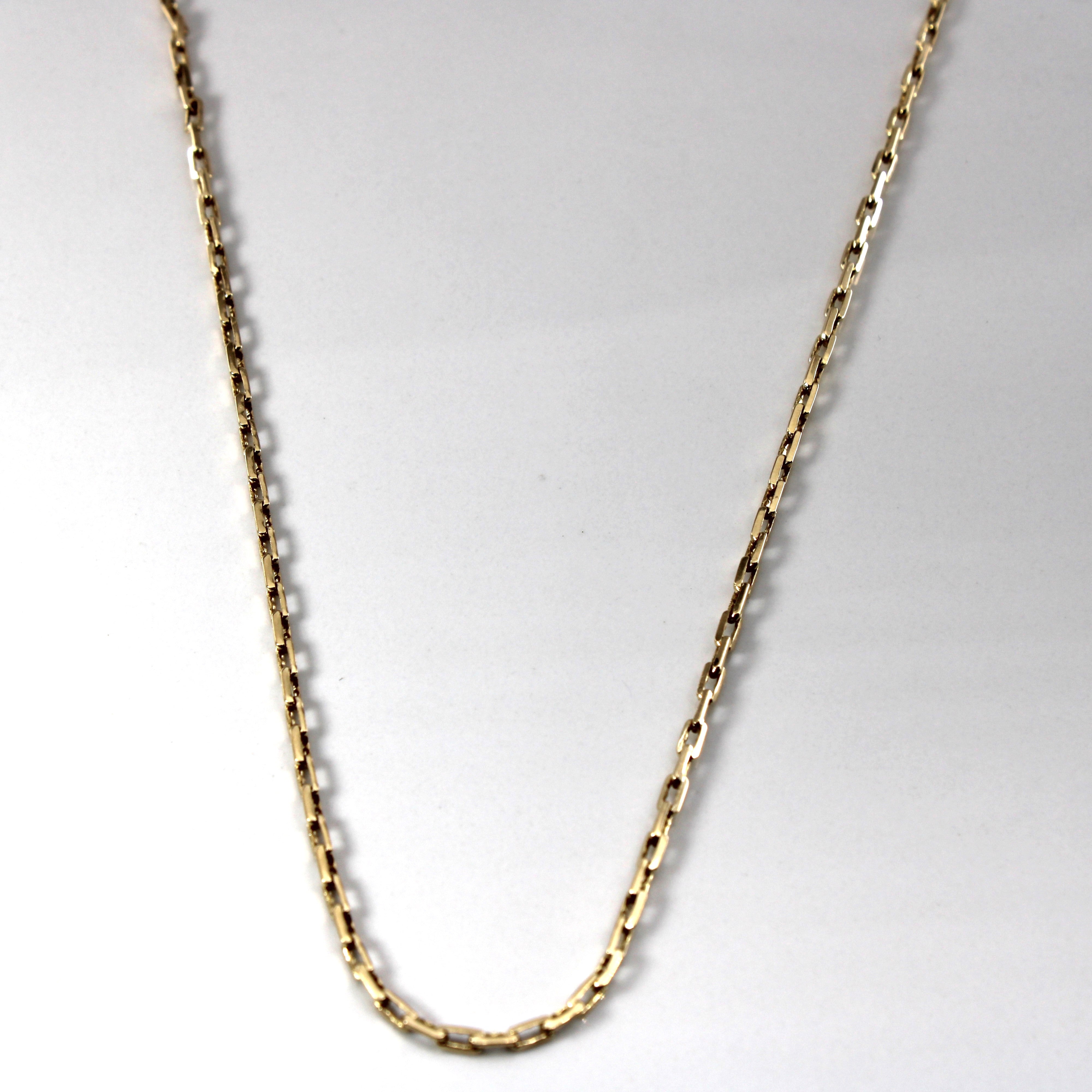 10K Yellow Gold Interlocking Chain Necklace for Women | 24 Inches | Elegant Layering & Everyday Wear