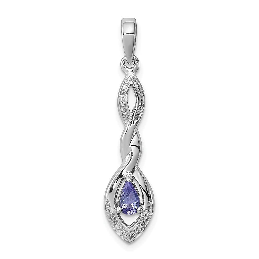 925 Sterling Silver Blue Tanzanite Pendant Necklace with Diamond Accents - Elegant Gemstone Jewelry for Women | Perfect Gift for Her, Birthday, Anniversary & Special Occasions