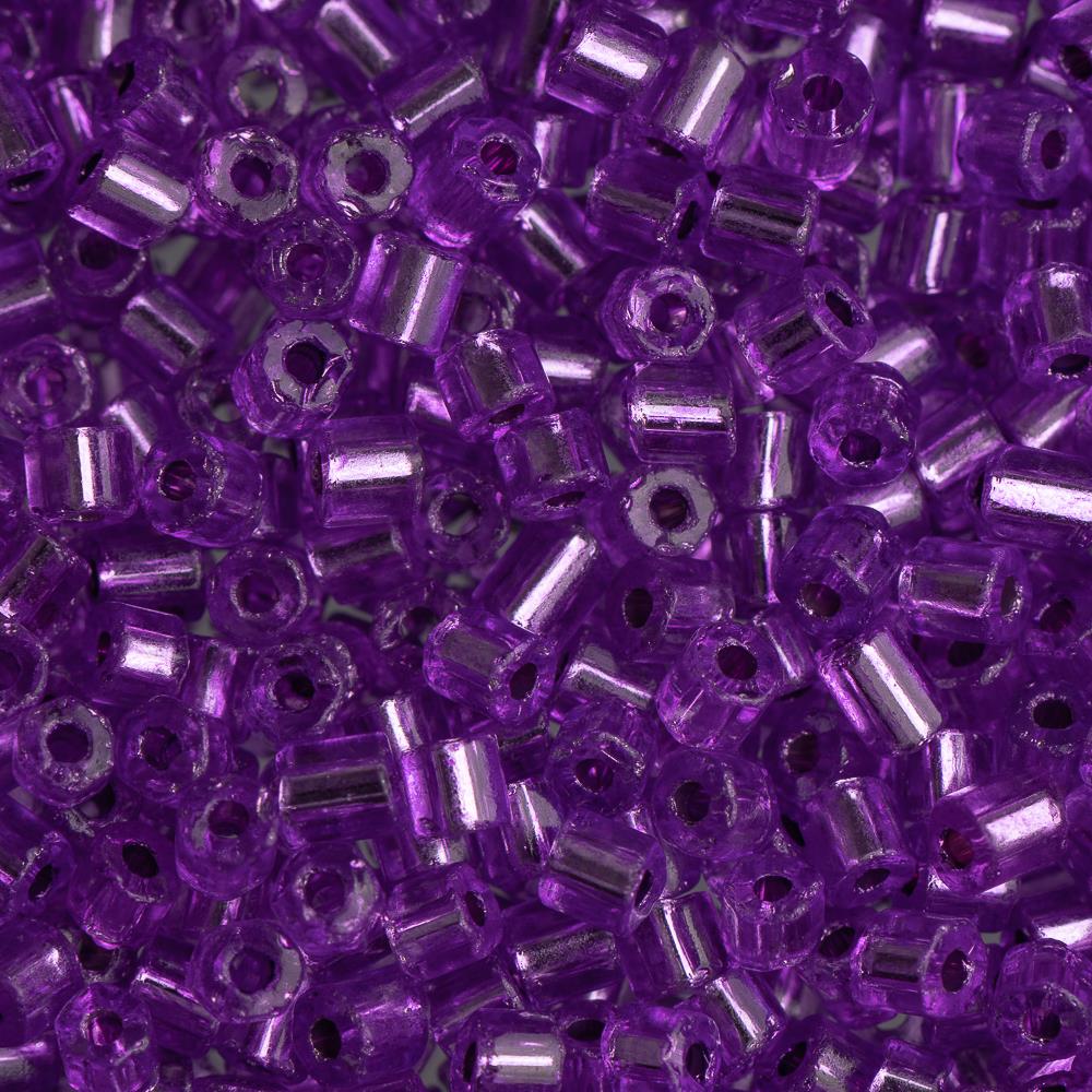 10/0 Czech 2 Cut Silver Lined Mauve Blue Seed Beads - 22g for Jewelry Making, Beading, and DIY Crafts - Perfect for Necklaces, Bracelets, and Embroidery Projects