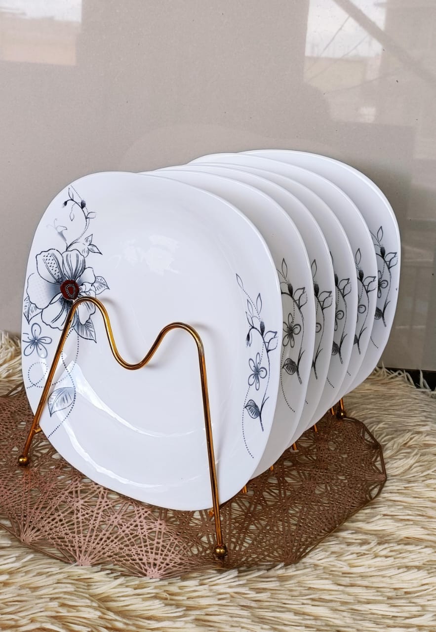 Premium White Ceramic Dinner Plates Set of 4 - Elegant & Durable Tableware for Everyday Dining, Parties & Special Occasions