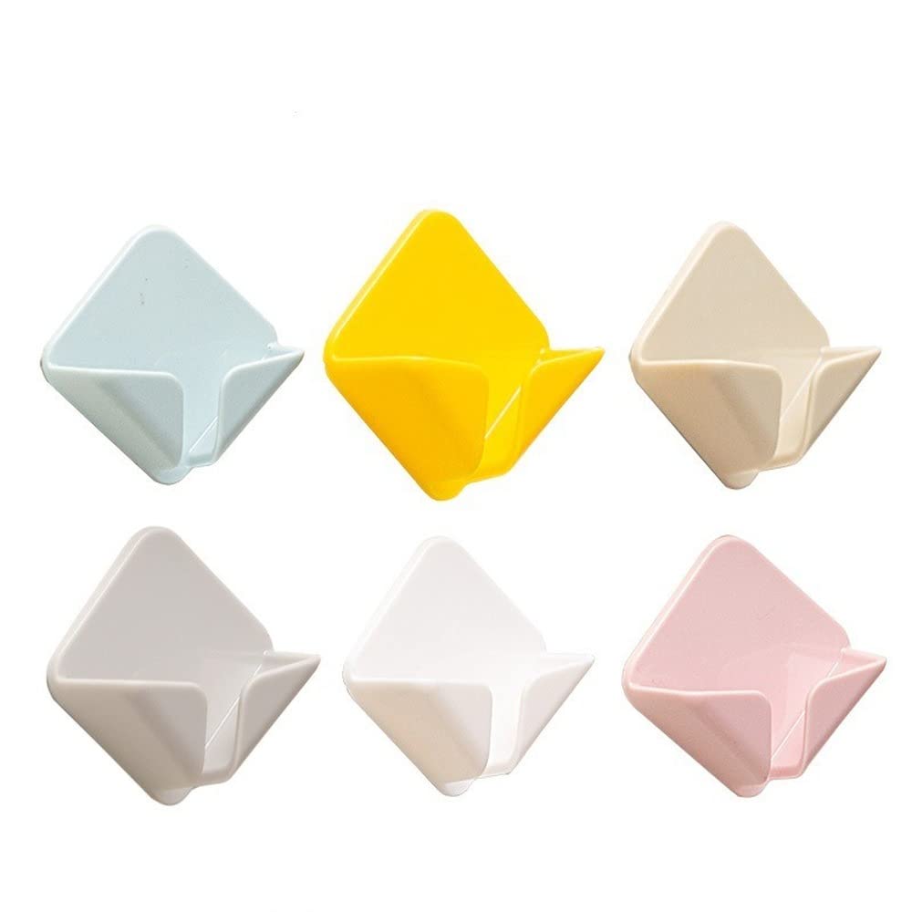 WISELADY 20-Pack Multicolor Adhesive Wall Hooks - Plastic Plug Storage Hooks for Toothbrush, Keys & Bathroom Organization - Waterproof & Durable for Home, Kitchen & Office Use