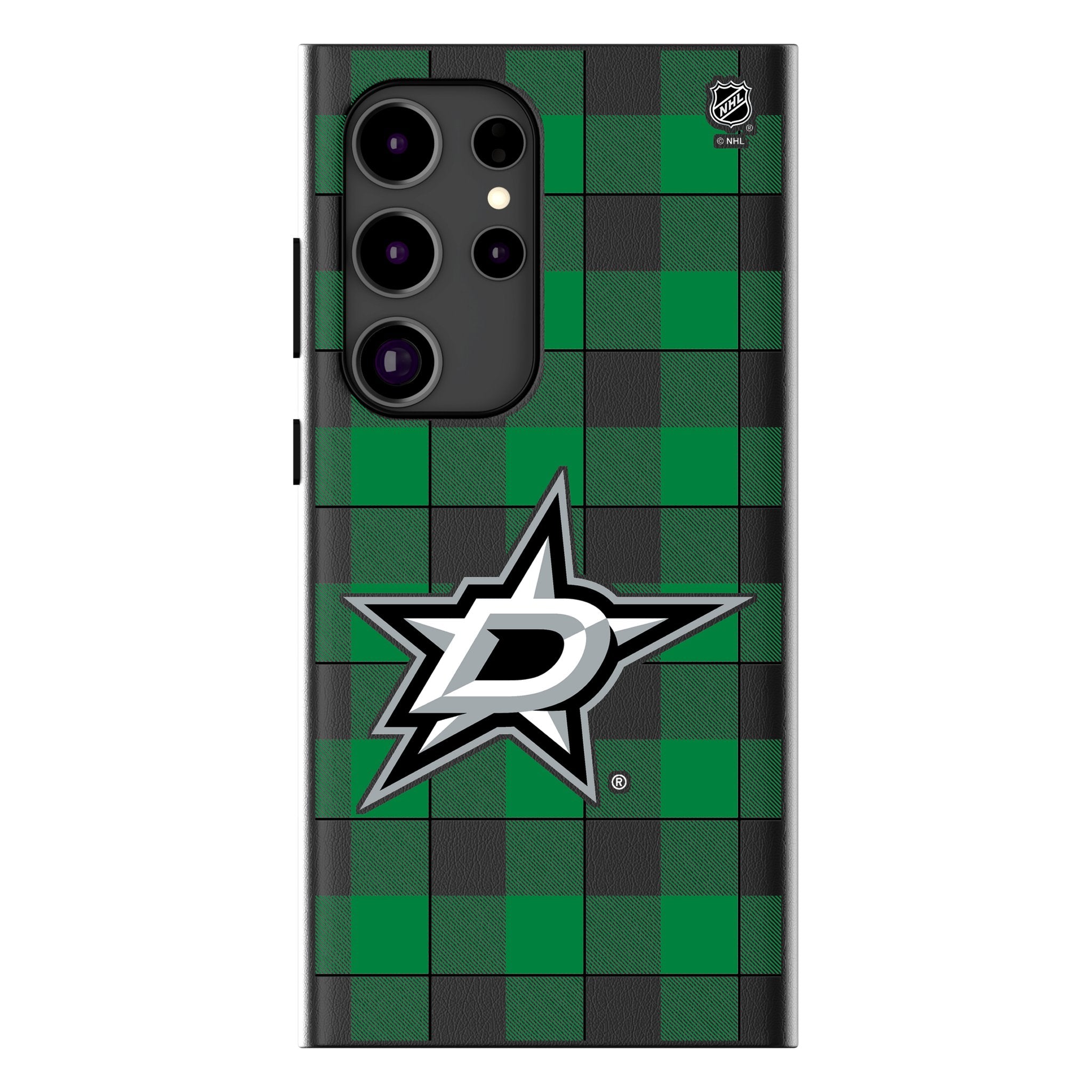 Dallas Stars Plaid MagSafe Compatible Phone Case for Samsung Galaxy S23/S22/S21 - Protective Slim Cover for Wireless Charging | Perfect for Hockey Fans & Game Day