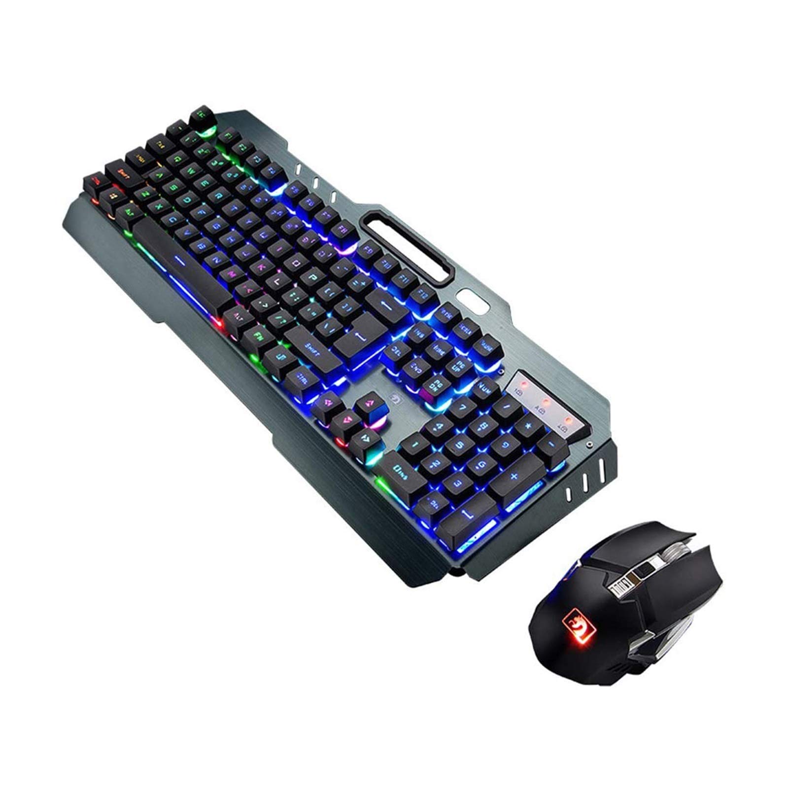 Zinhsq RGB Gaming Keyboard and Mouse Combo - 7-Color Backlit Mechanical Feel Keyboard with Ergonomic LED Gaming Mouse for PC, Laptop - Perfect for FPS, MMO Gaming and Office Work