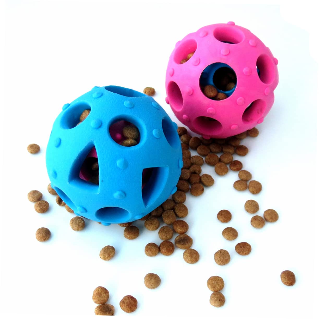 Interactive Dog Treat Dispenser Toy - Balacoo Chewable Bouncy Ball for Dogs, Mental Stimulation & Training, Perfect for Indoor & Outdoor Play, Mealtime Enrichment