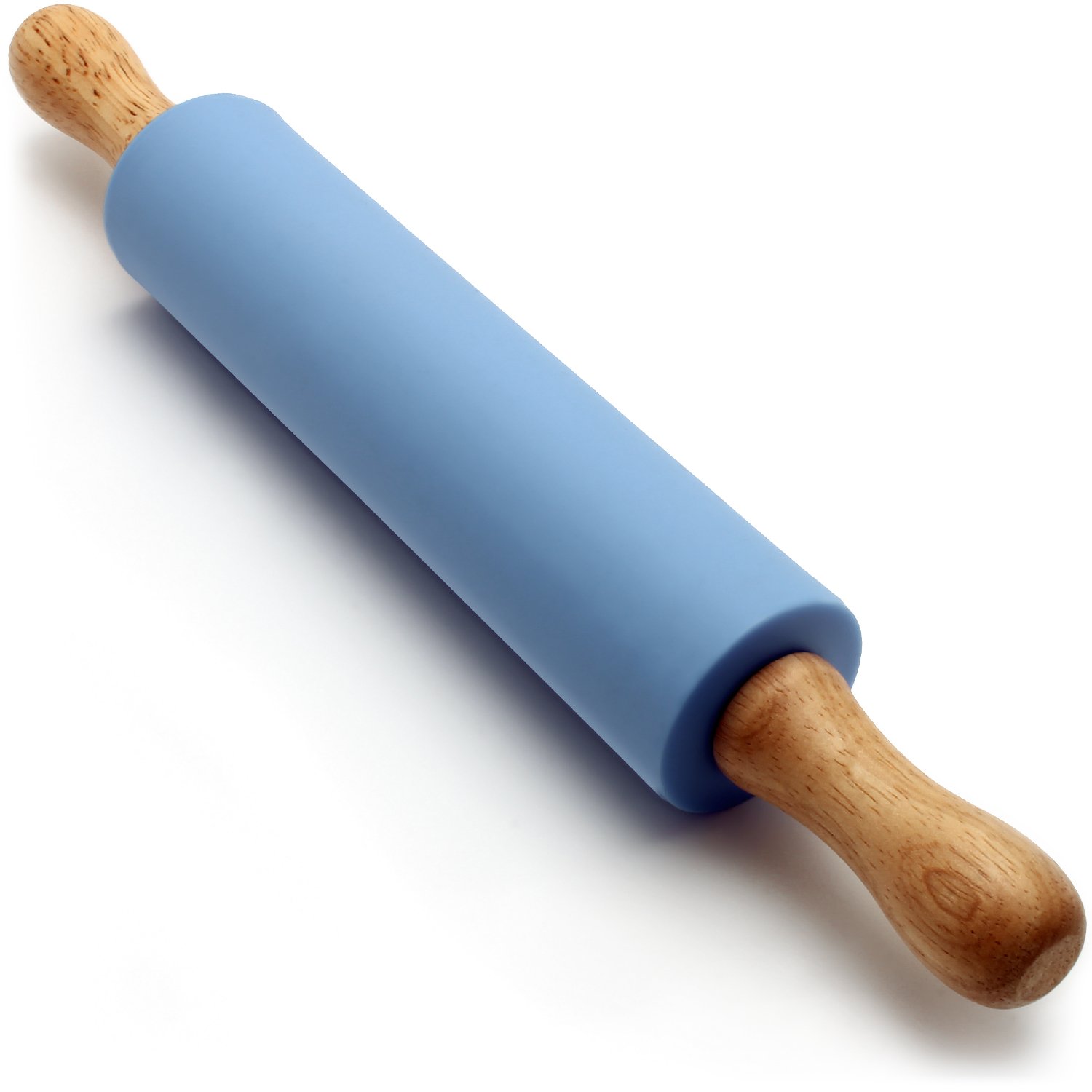 Non-Stick Silicone Rolling Pin with Wooden Handles - 12