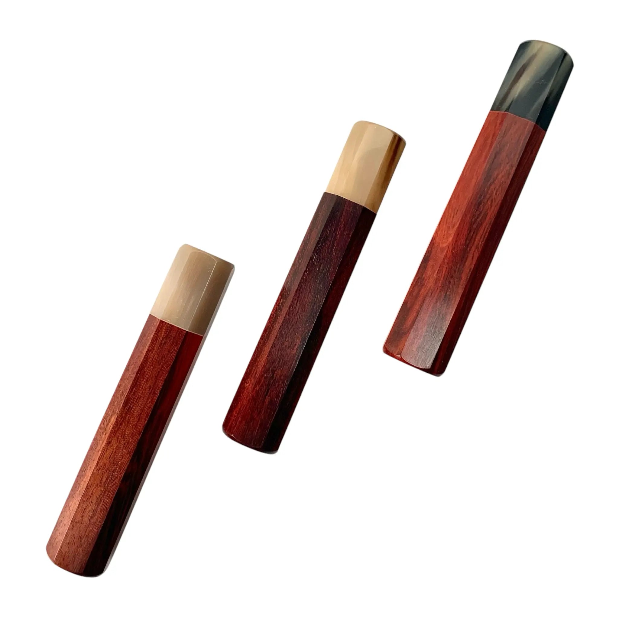 Premium Ivory Coast Rosewood & Horn Ferrule Chef Knife Handle - Fits 240mm Blades - Perfect for Professional Chefs & Home Cooking Enthusiasts