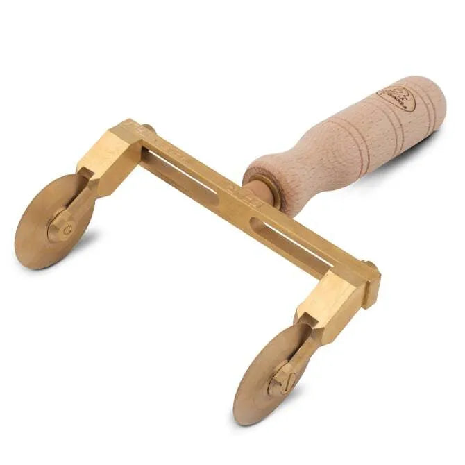 La Gondola Double Smooth Brass Roller Cutter - Premium Brass Crafting Tool for Leather, Fabric & Paper Cutting - Perfect for DIY Projects, Scrapbooking & Upholstery Work
