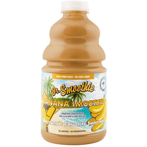 Dr. Smoothie 100% Crushed Banana Fruit Smoothie Mix - 46 Oz Bottle for Smoothies, Baking & Healthy Snacks