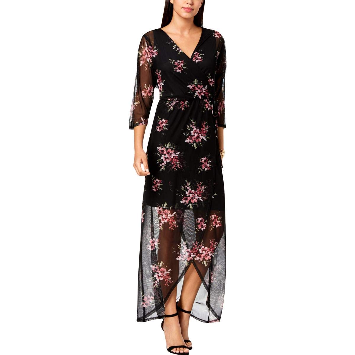 Floral Print Wrap Maxi Dress for Women - Elegant & Comfortable Summer Beach Dress for Vacations, Parties & Casual Outings
