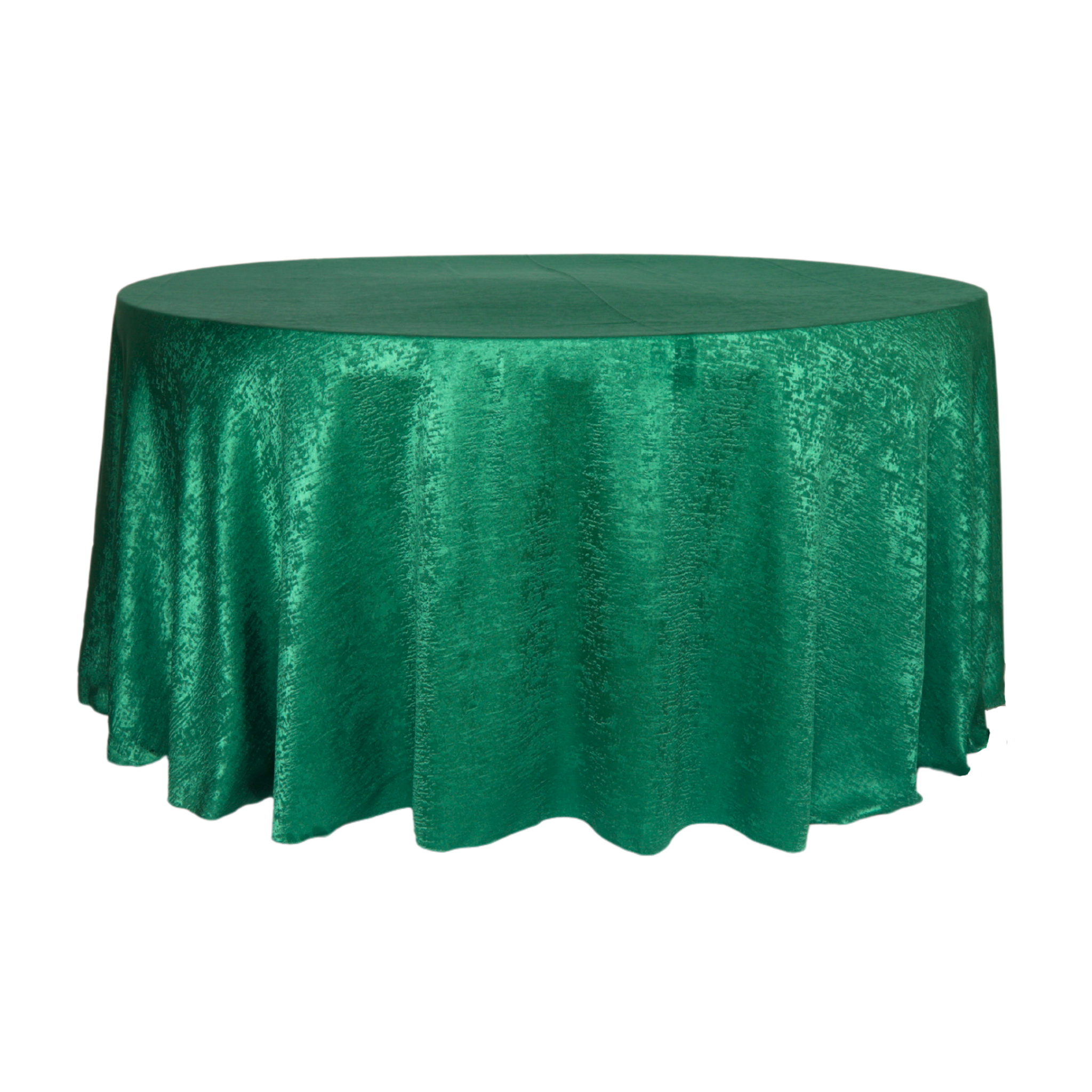 120 Round Crinkle Shimmer Tablecloth - Emerald Green for Elegant Dining & Special Events | Waterproof & Wrinkle-Resistant Party Decor