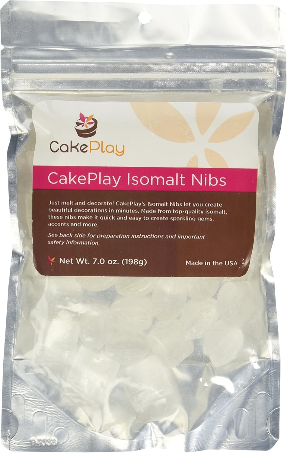 Clear Isomalt Cake Decorating Nibs for Baking, Candy Making & Sugar Art - Perfect for Wedding Cakes, Cupcakes & Edible Decorations