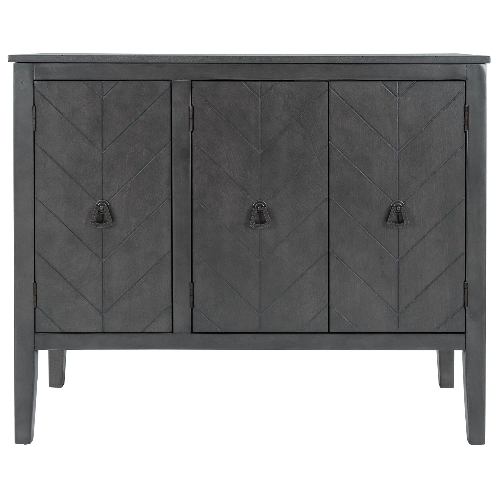 Modern Gray Accent Storage Cabinet with Adjustable Shelves - 3-Door Wooden Console Sofa Table, Sideboard & Entryway Organizer for Living Room, Bedroom, Bathroom & Hallway - Perfect for Home Decor & Storage Solutions