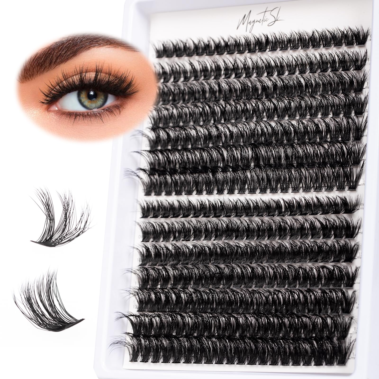 280pcs DIY Eyelash Extensions - 60D & 80D Thick Volume Lashes, D Curl 10-16mm Mixed Length, Faux Mink Wispy Cluster Lashes for Natural & Dramatic Look - Perfect for Parties, Weddings & Everyday Glam