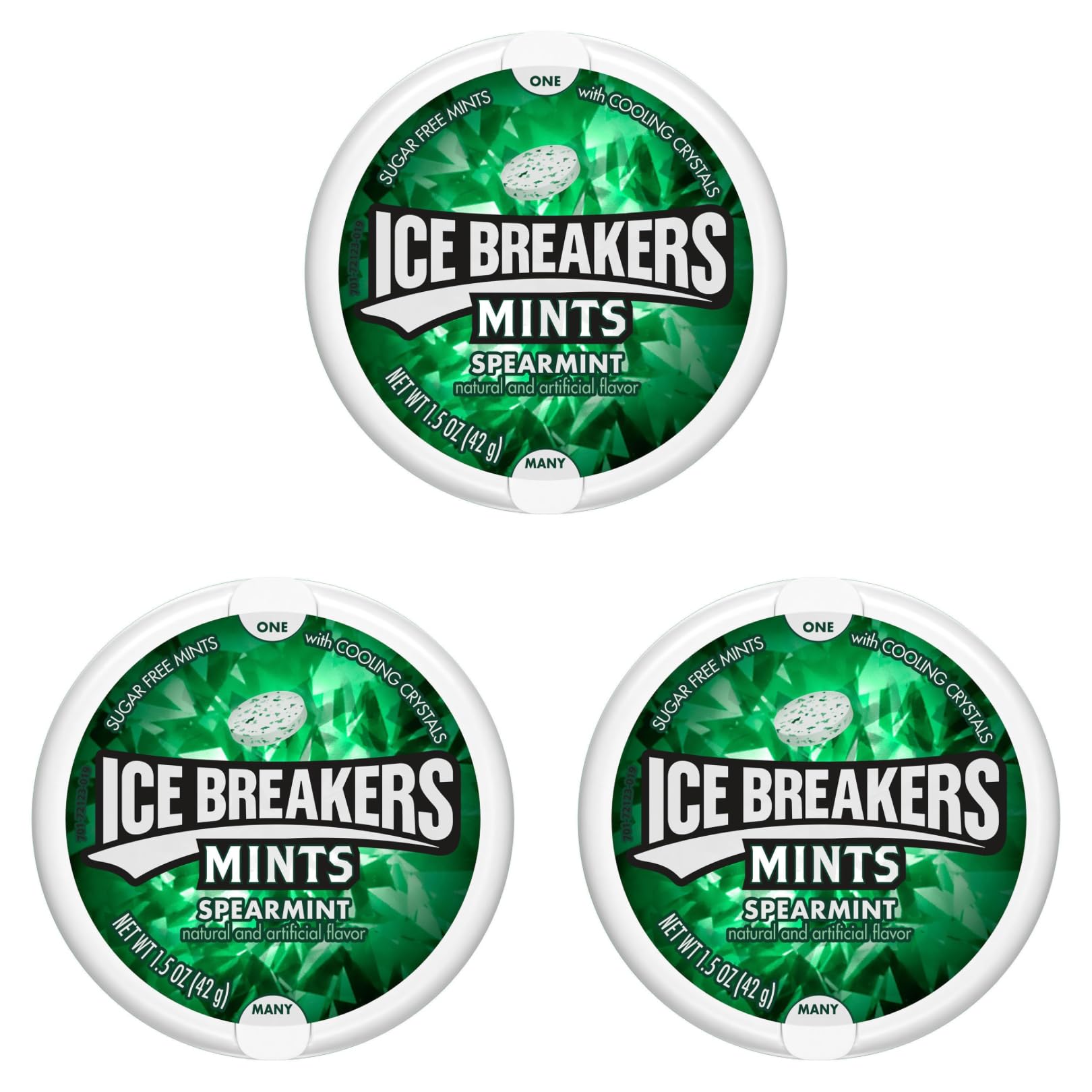 Sugar Free Spearmint Mints - Ice Breakers 3 Pack (1.5 oz Each) | Fresh Breath for Meetings, Dates & Social Events