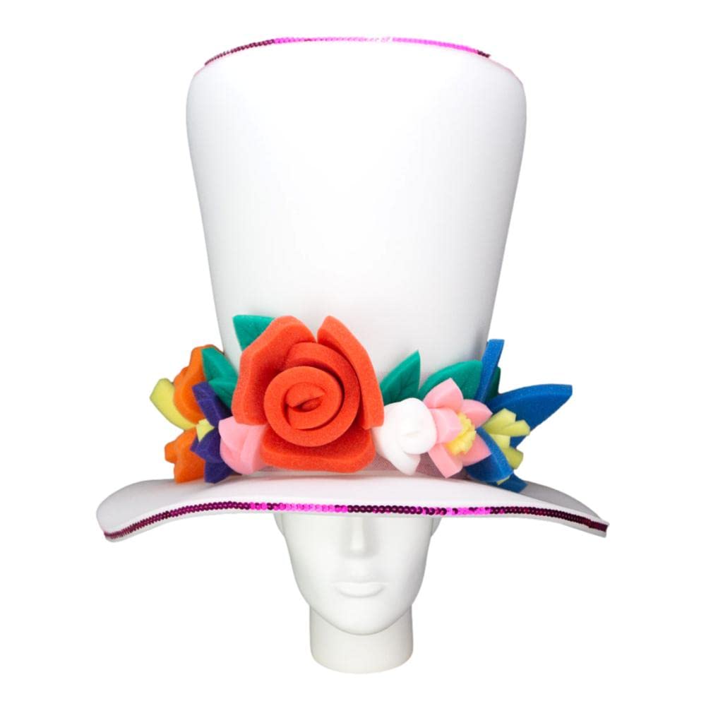 FOAM PARTY HATS: Floral Bride Hat for Wedding, Bachelorette & Bridal Showers - Fun Team Bride Accessories for Wedding Parties & Celebrations