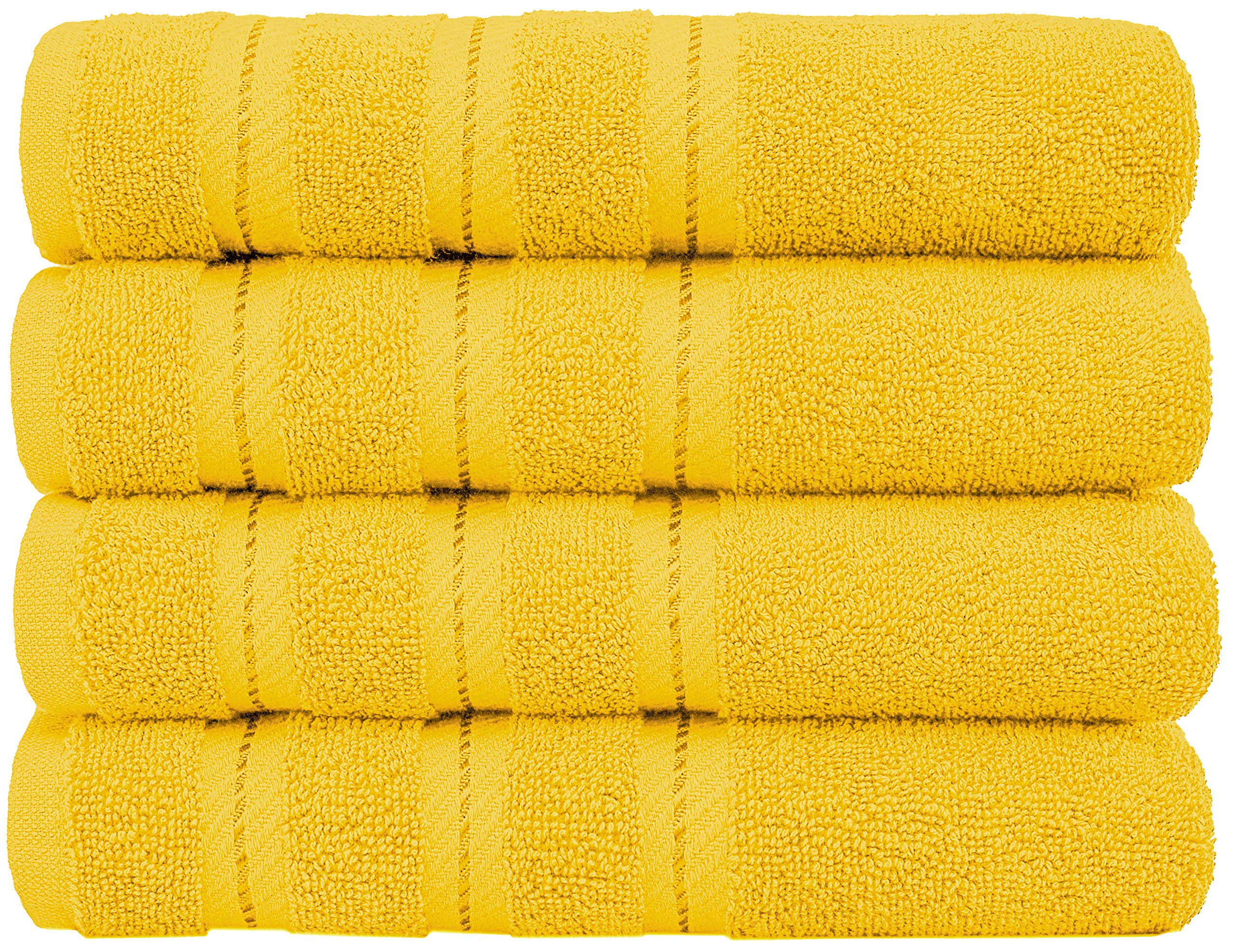 Premium 4-Piece Yellow Hand Towel Set - 100% Turkish Cotton, Ultra Soft & Absorbent for Bathroom, Kitchen & Face - 16